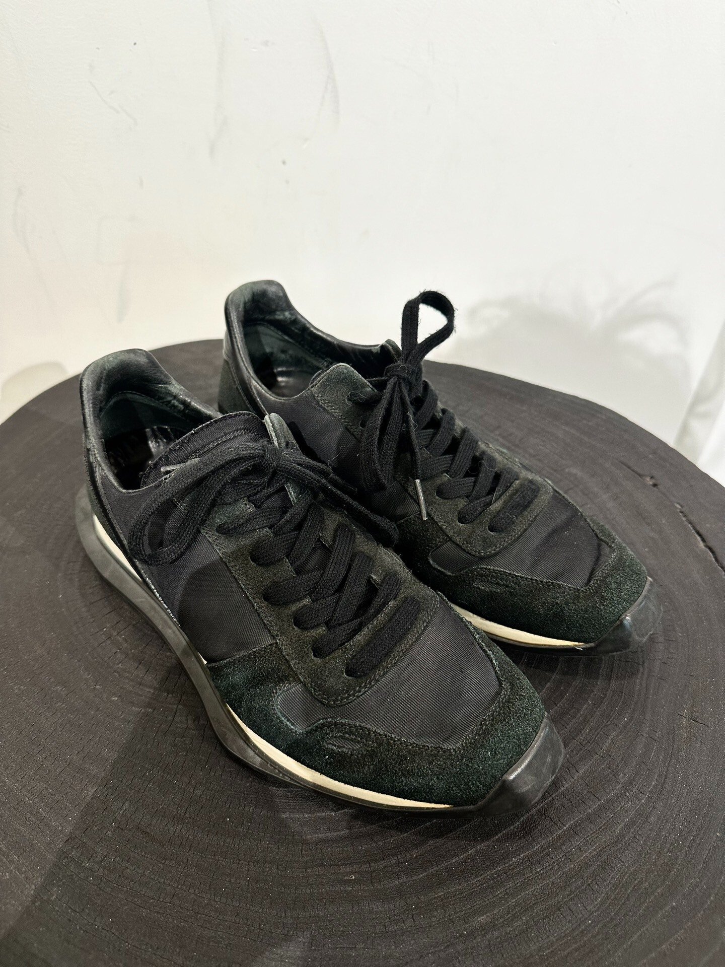 Rick Owens Suede Mesh Low-Top Sneakers