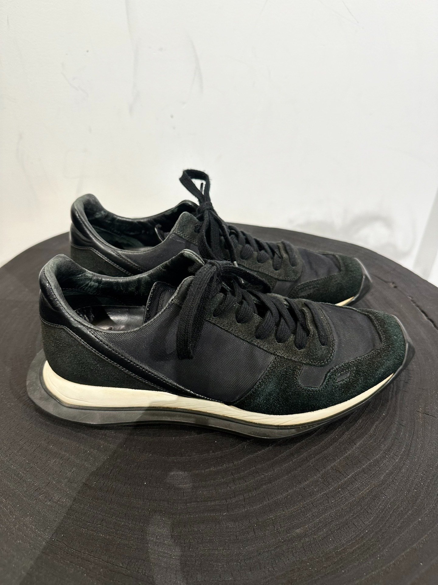 Rick Owens Suede Mesh Low-Top Sneakers — front