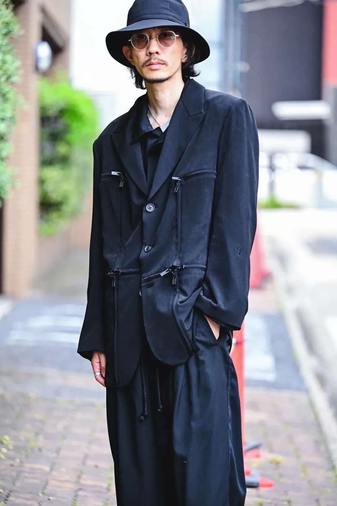 Yohji Yamamoto 25SS Zipper Deconstructed Triacetate Jacket — detail
