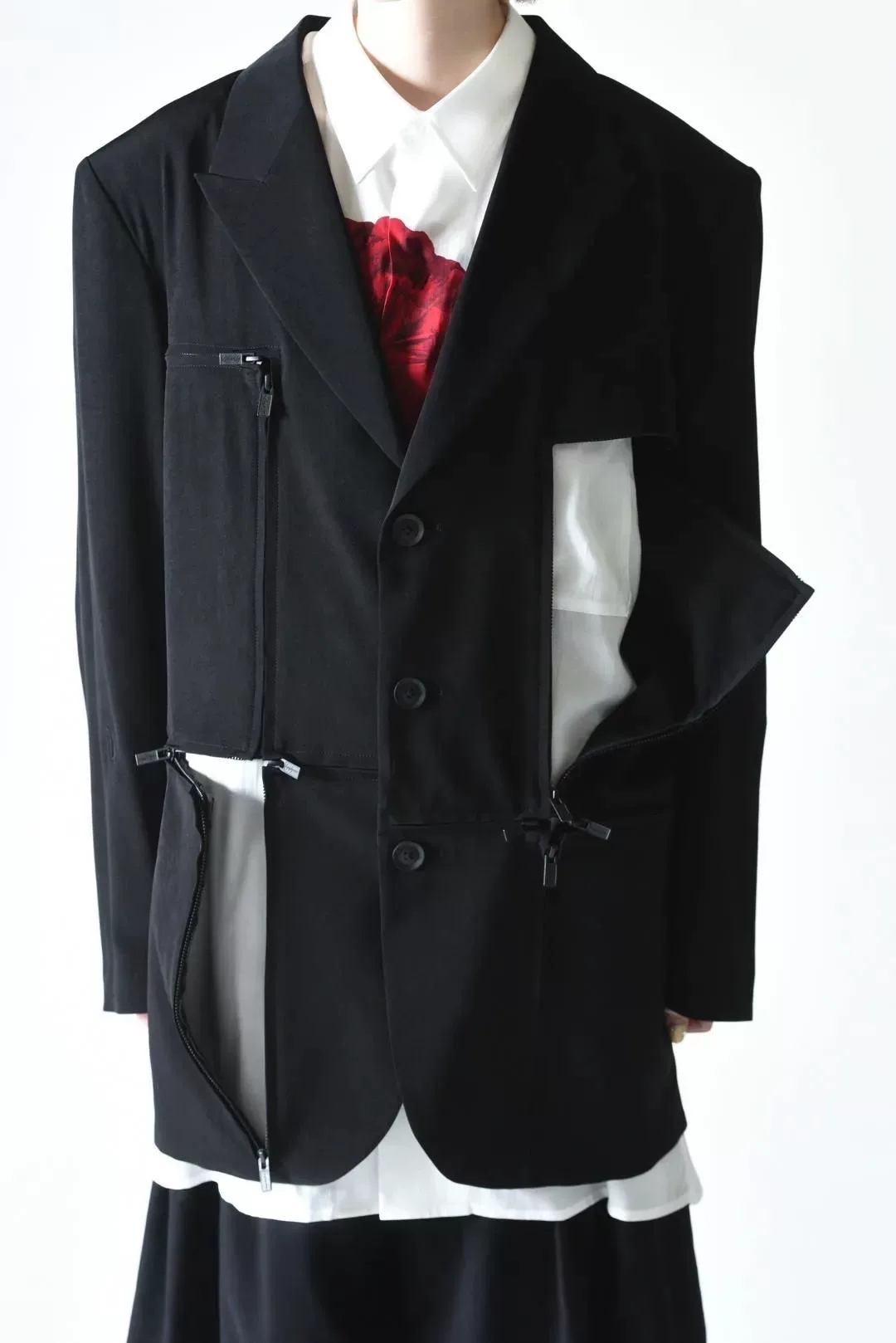 Yohji Yamamoto 25SS Zipper Deconstructed Triacetate Jacket — label