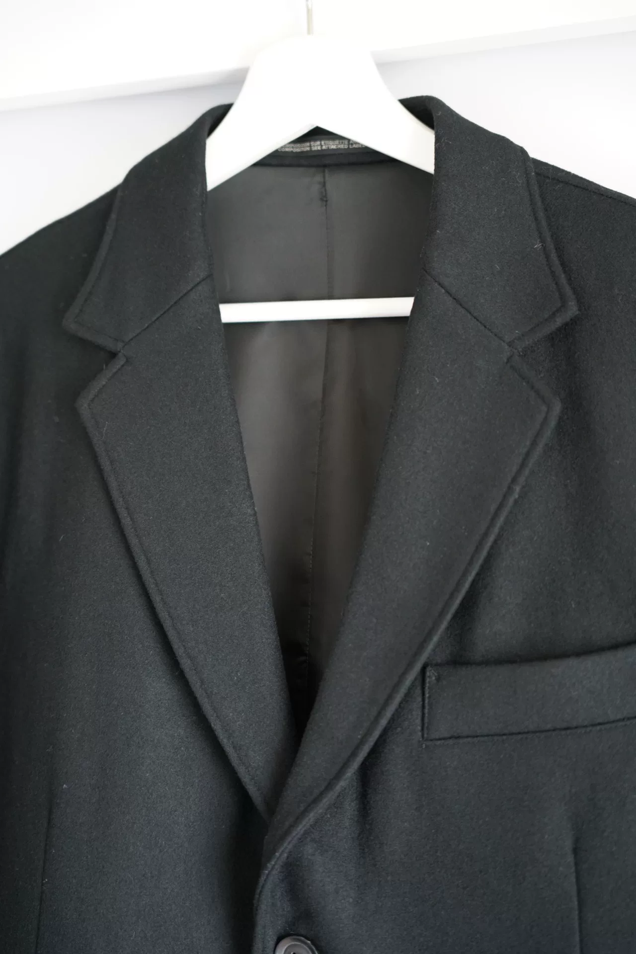Yohji Yamamoto 15AW Leather-Sleeve Blazer — detail
