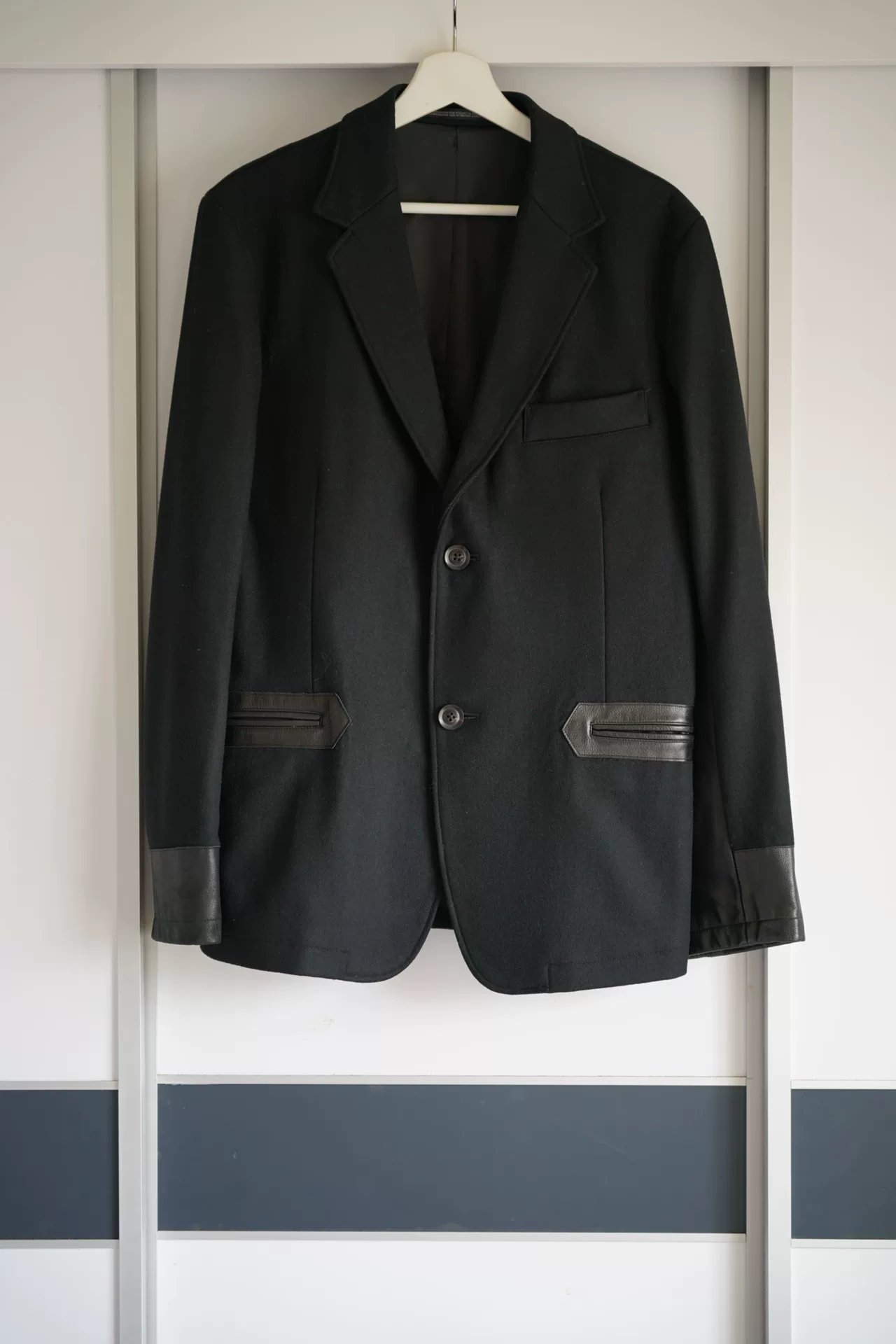 Yohji Yamamoto 15AW Leather-Sleeve Blazer