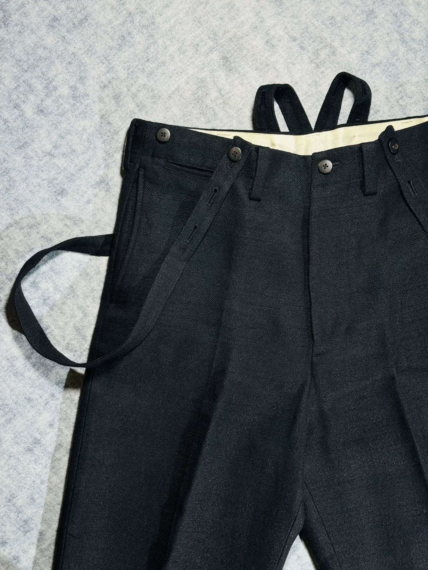 visvim Tupper Wool Suspender Pants 23AW — detail