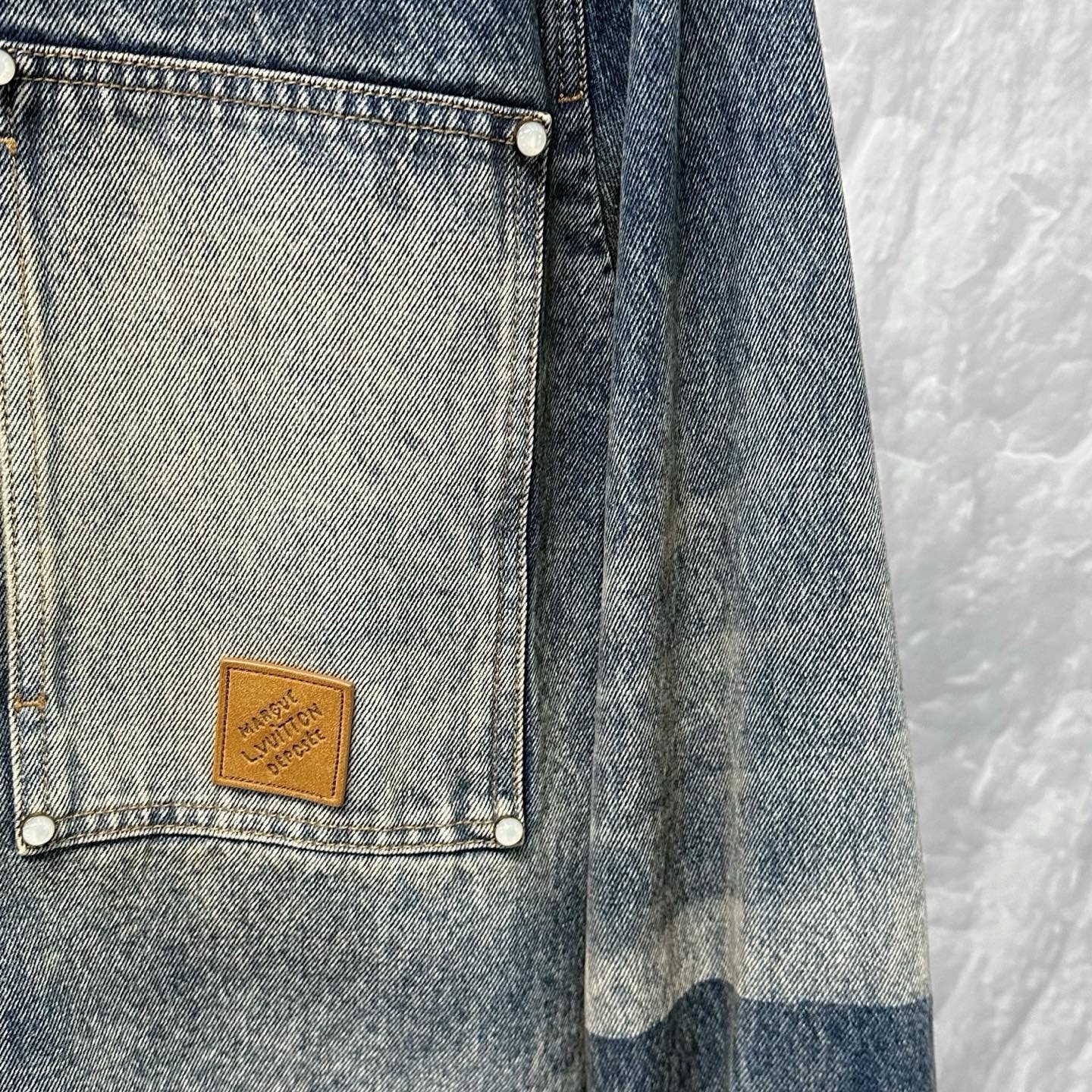 Louis Vuitton SS25 Washed Denim Shirt Jacket — detail