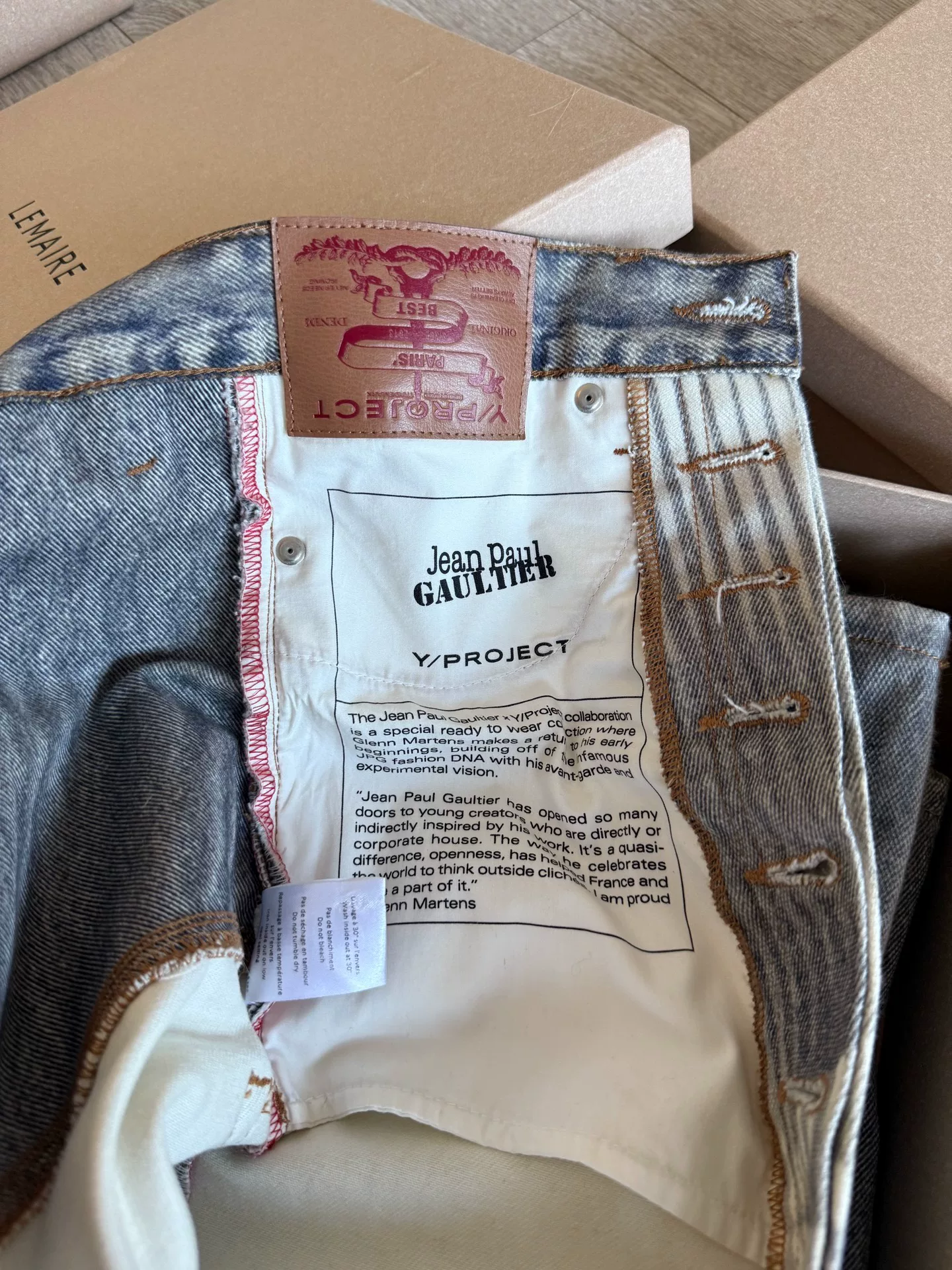 Y/Project X JPG Muscle Print Jeans — back