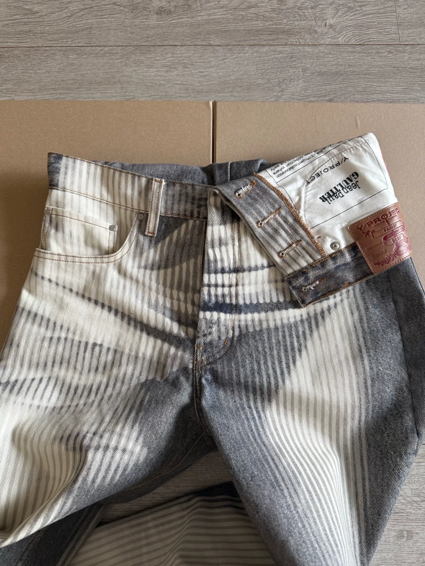 Y/Project X JPG Muscle Print Jeans — front