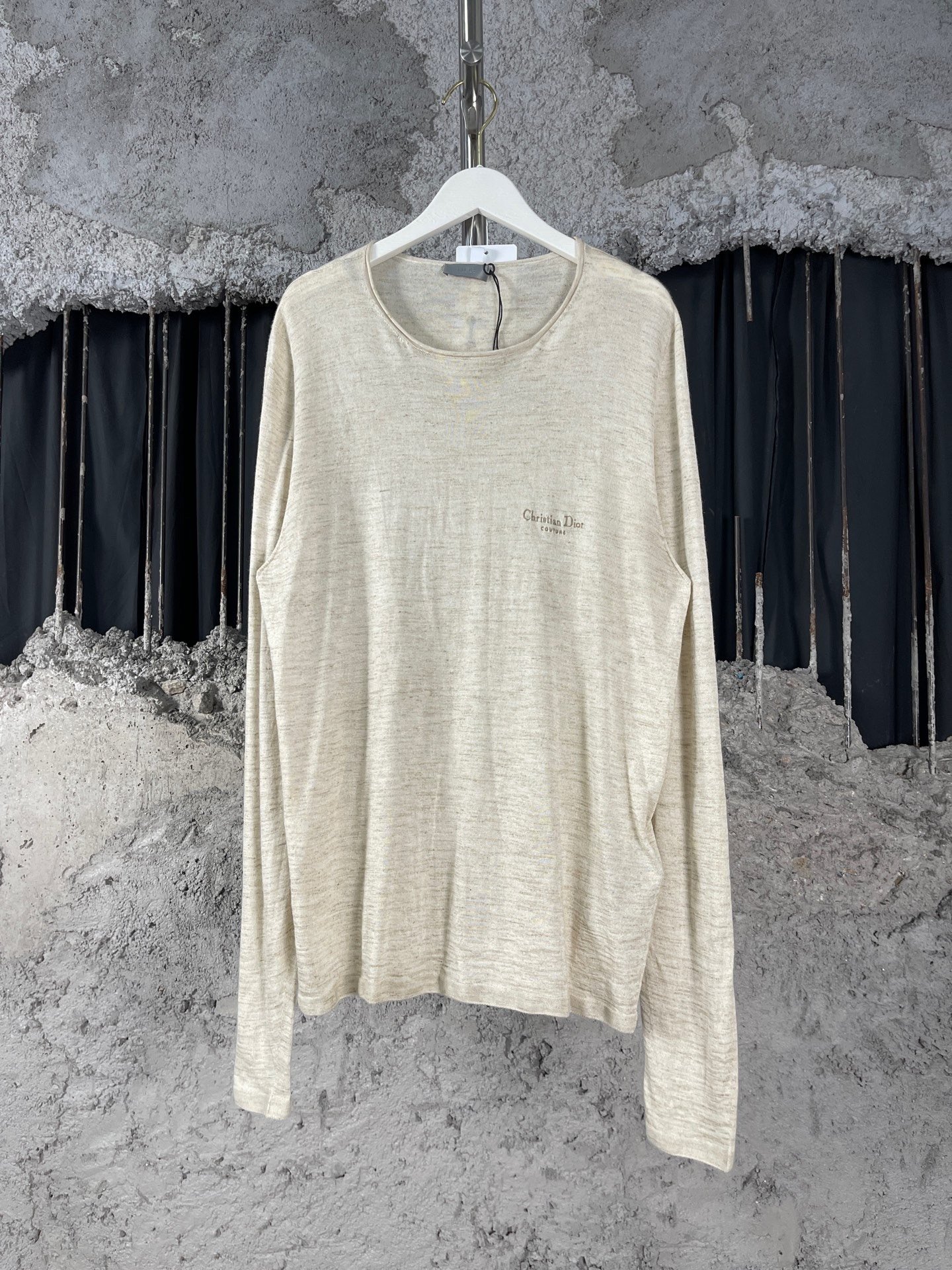Dior SS25 Crewneck Long-Sleeve Embroidered Logo