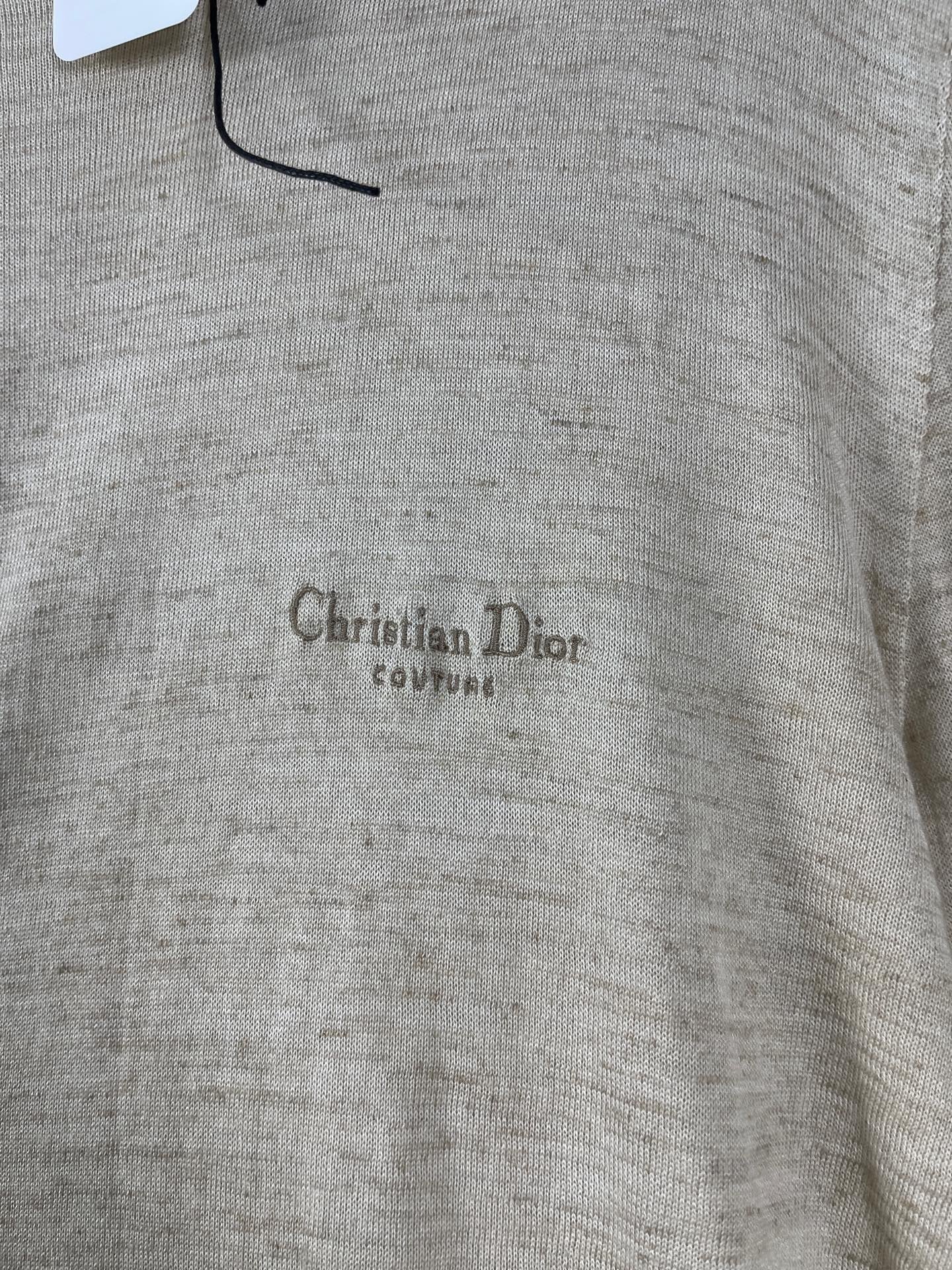 Dior SS25 Crewneck Long-Sleeve Embroidered Logo — label