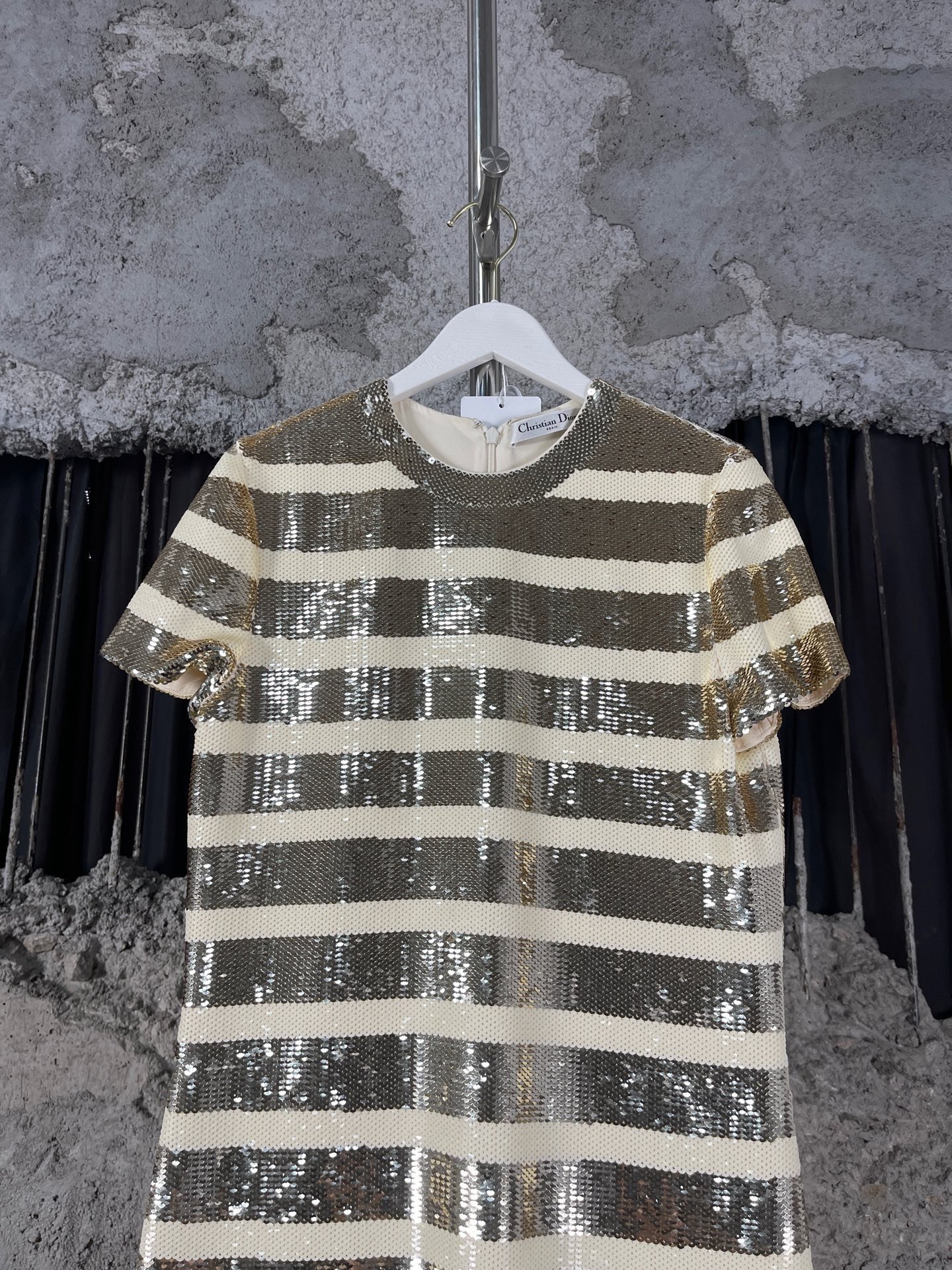 Dior Heavy Sequin Short Sleeve Dress — detail