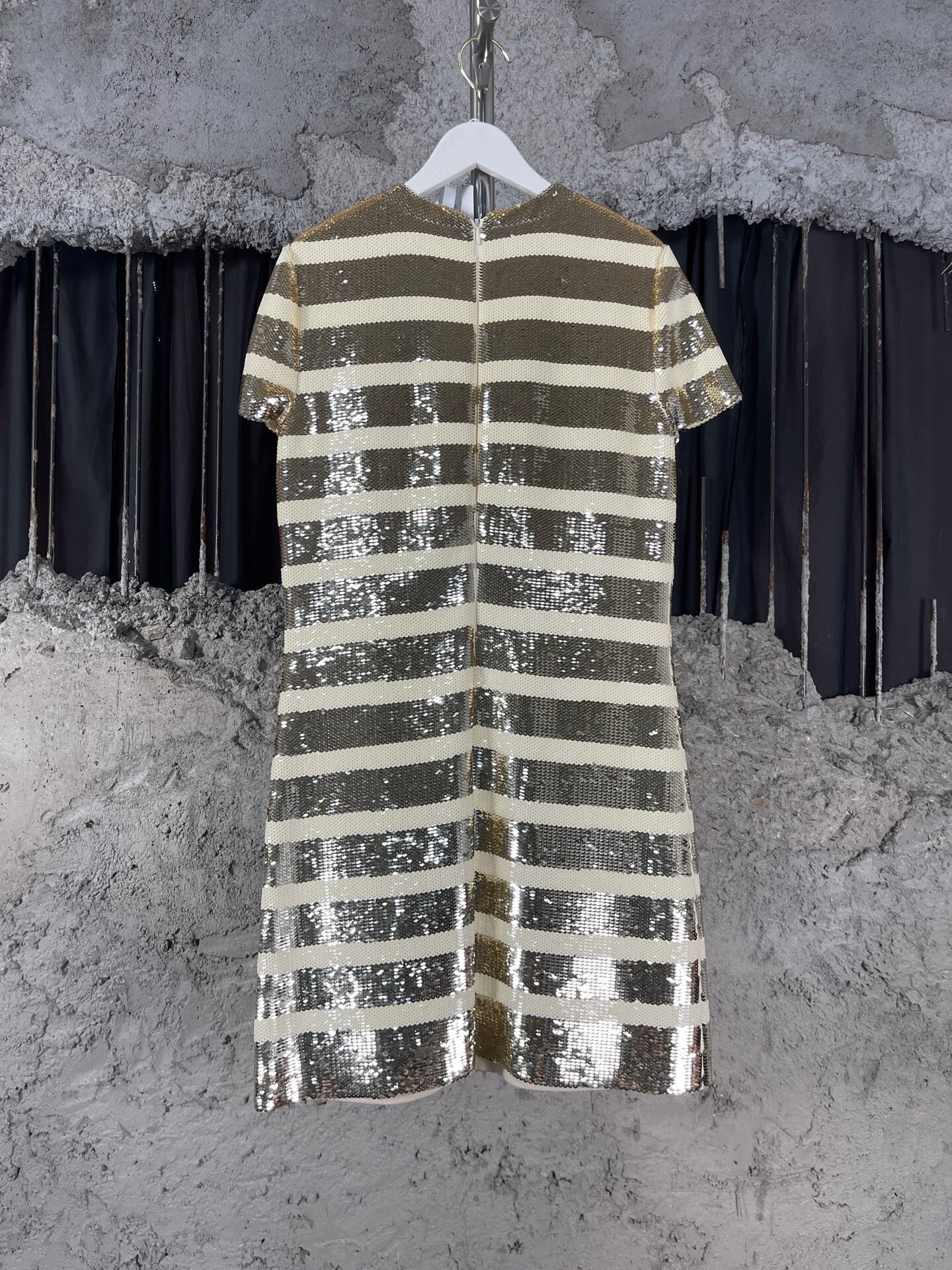 Dior Heavy Sequin Short Sleeve Dress — front