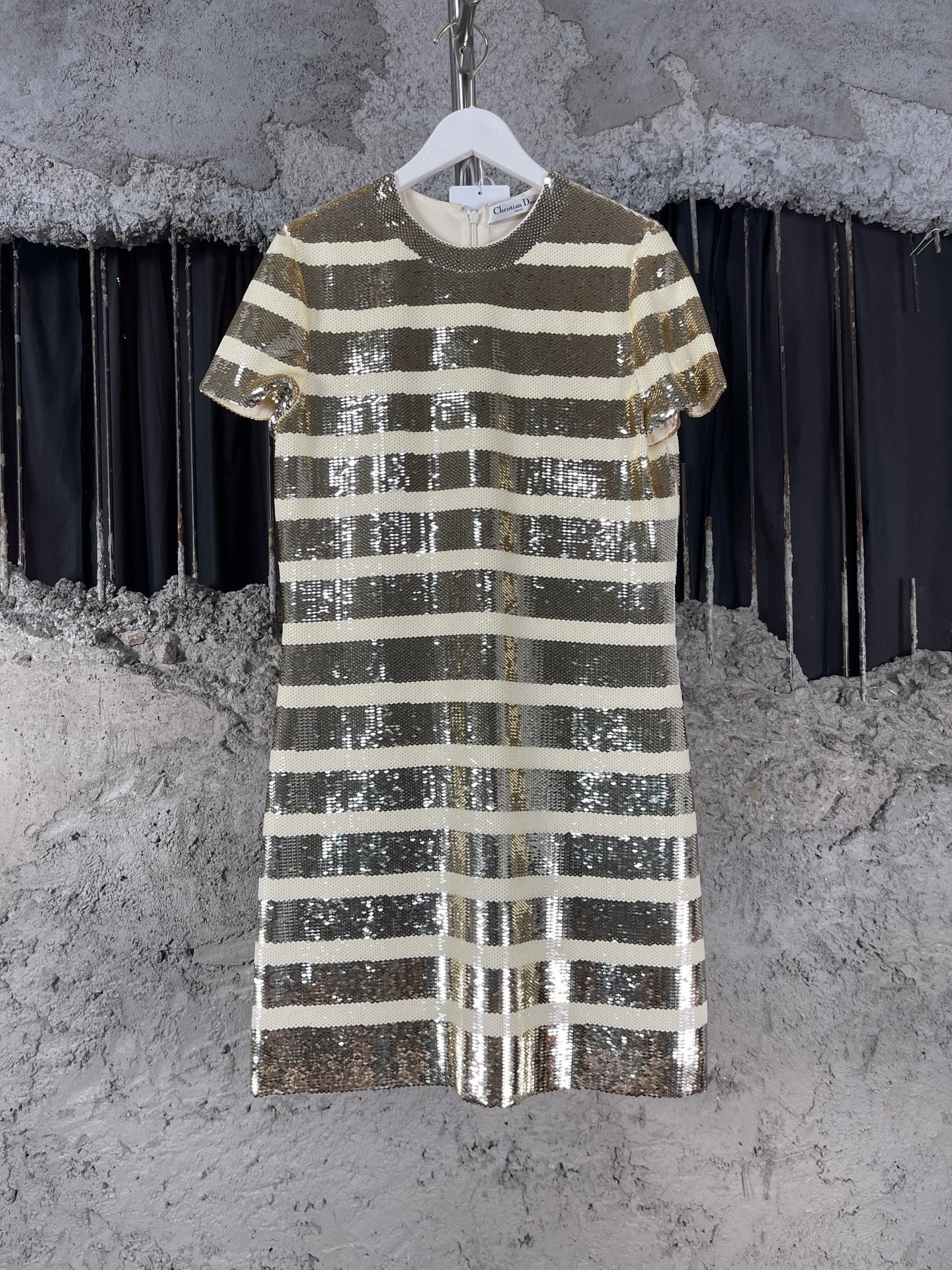 Dior Heavy Sequin Short Sleeve Dress