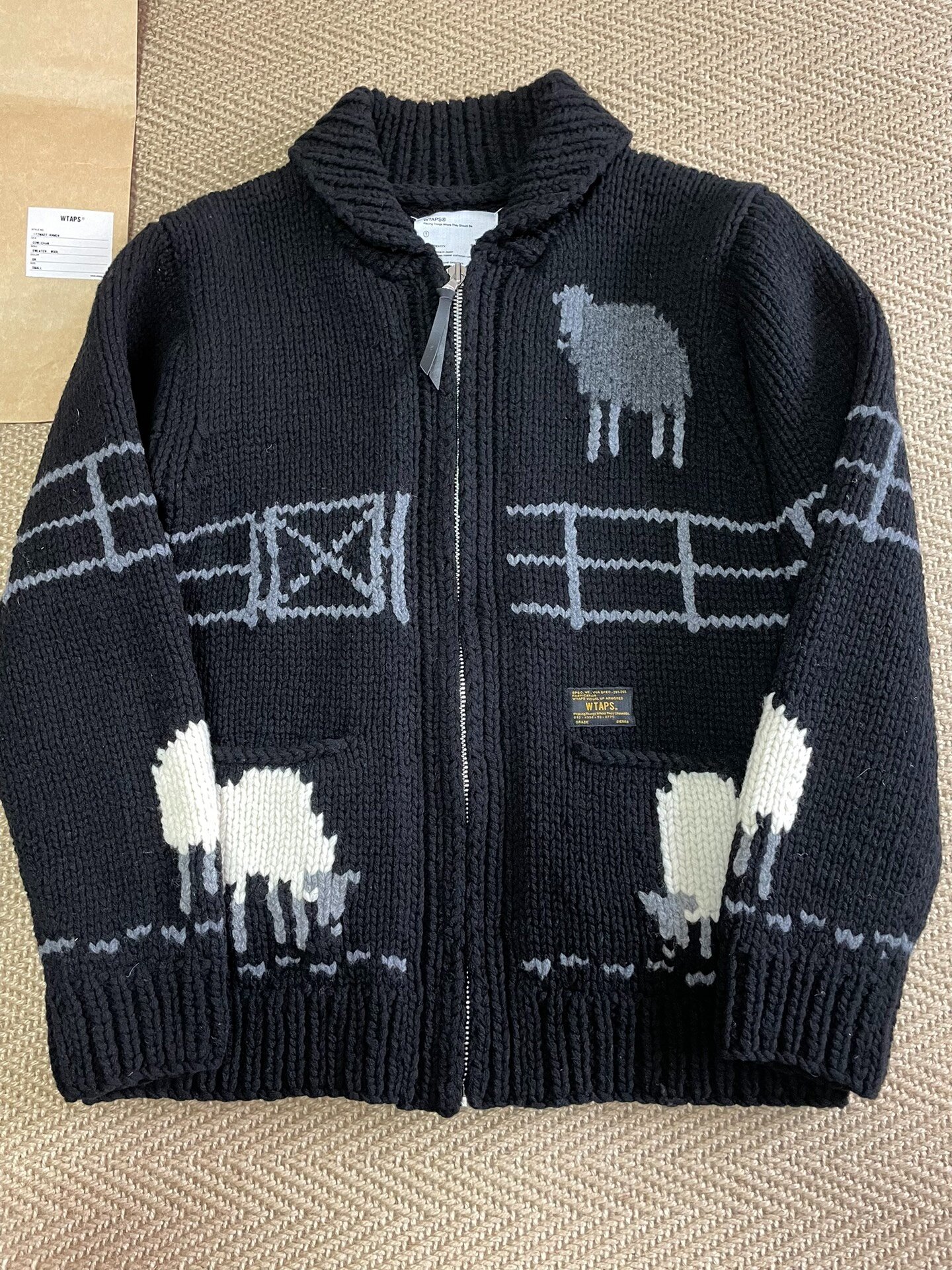 WTAPS Cowichan Wool Sweater Jacket — detail