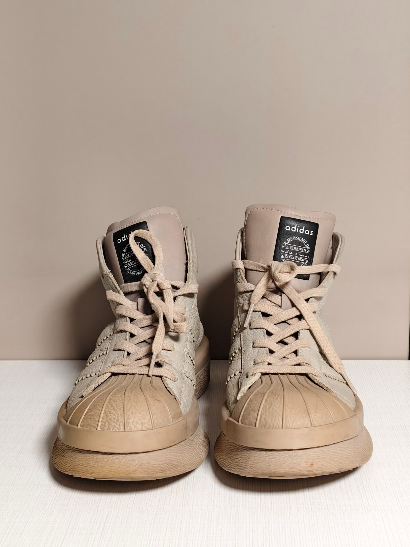 Rick Owens adidas shell-toe thick sole — front
