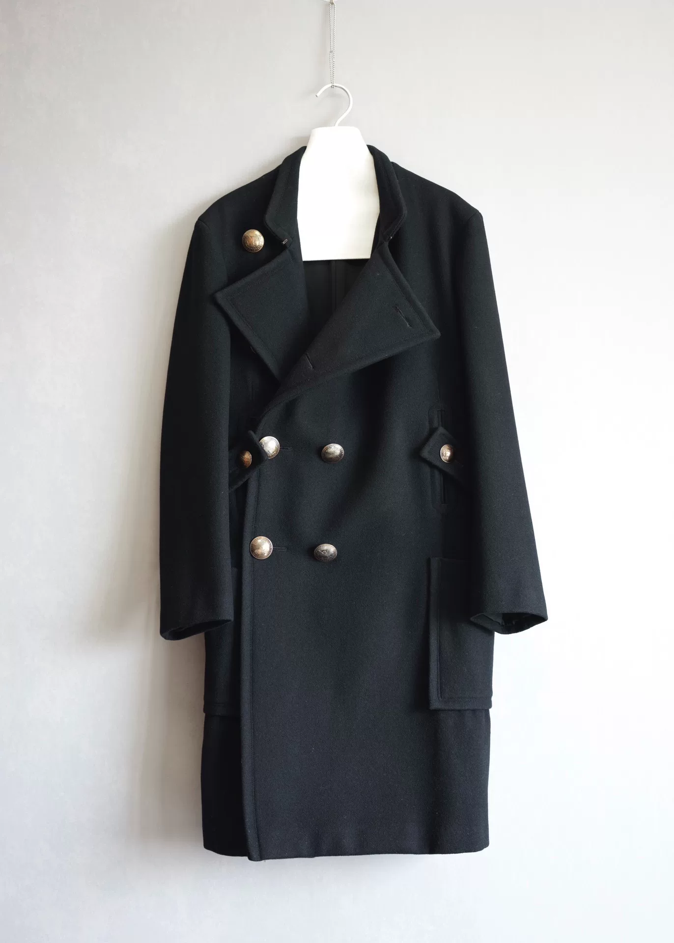 Yohji Yamamoto 04AW Silver Coin Coat — front