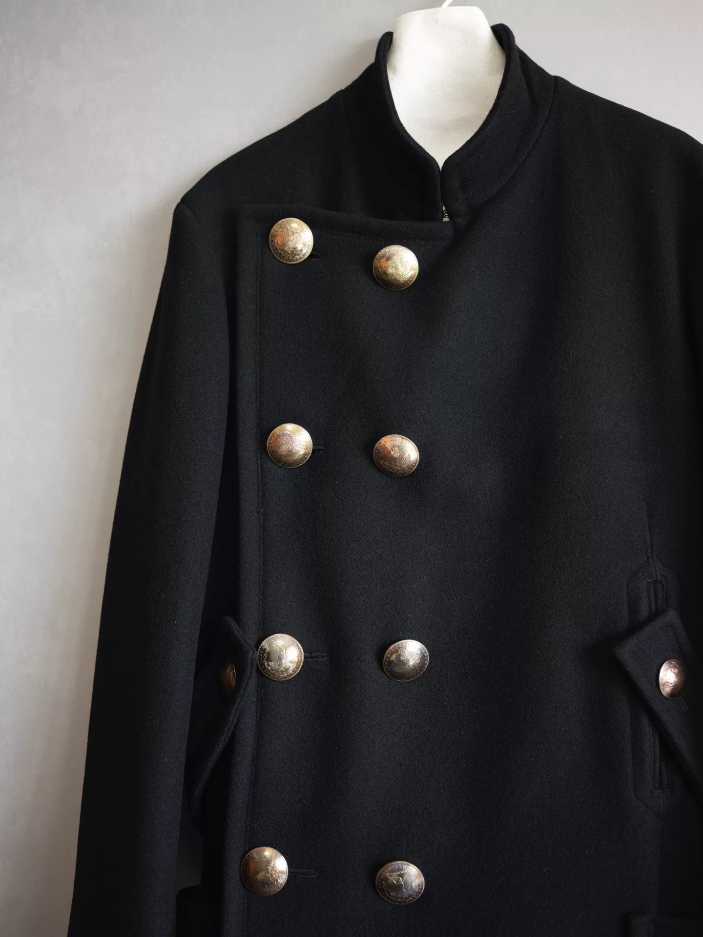 Yohji Yamamoto 04AW Silver Coin Coat — label