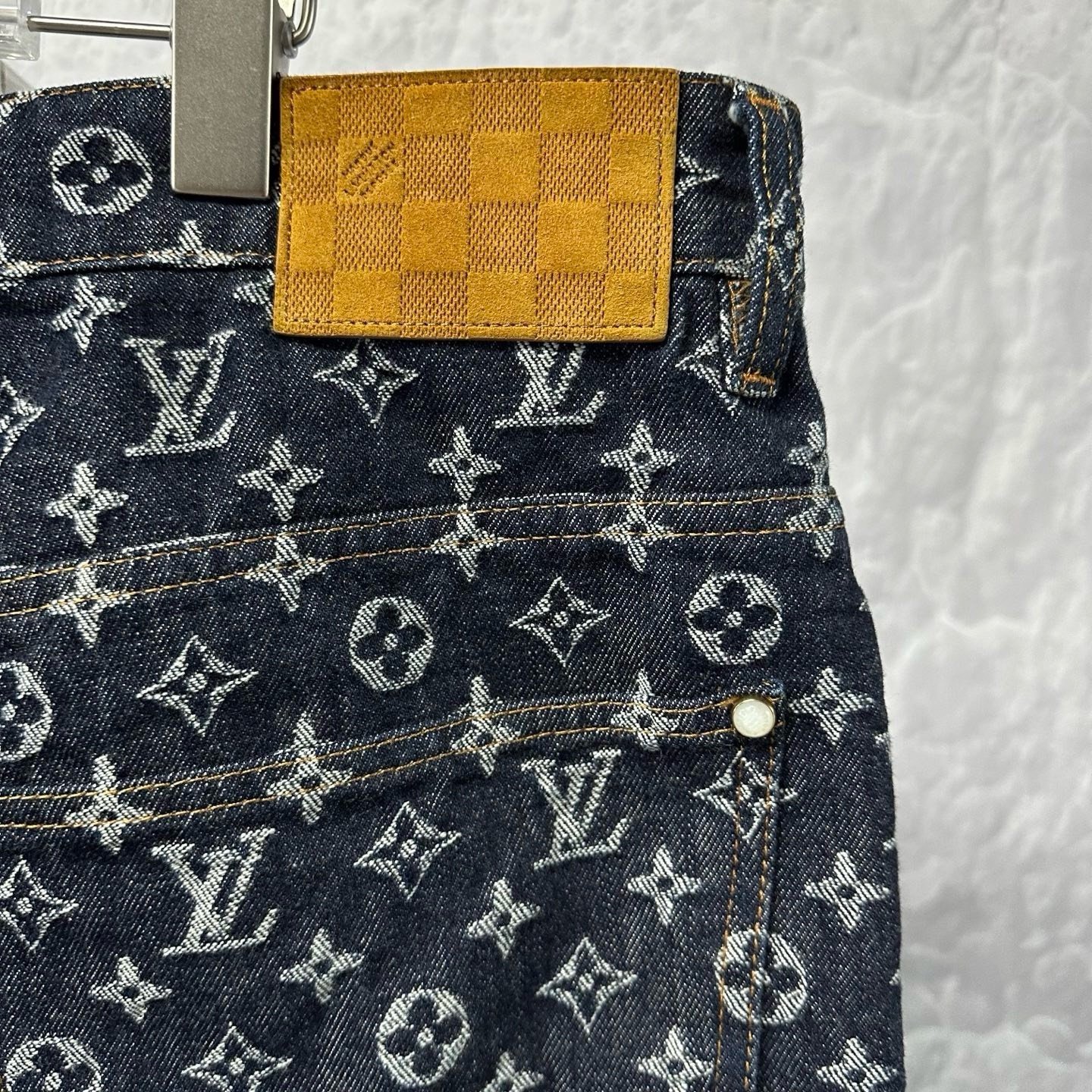 Louis Vuitton FW24 Monogram Denim Pants — detail