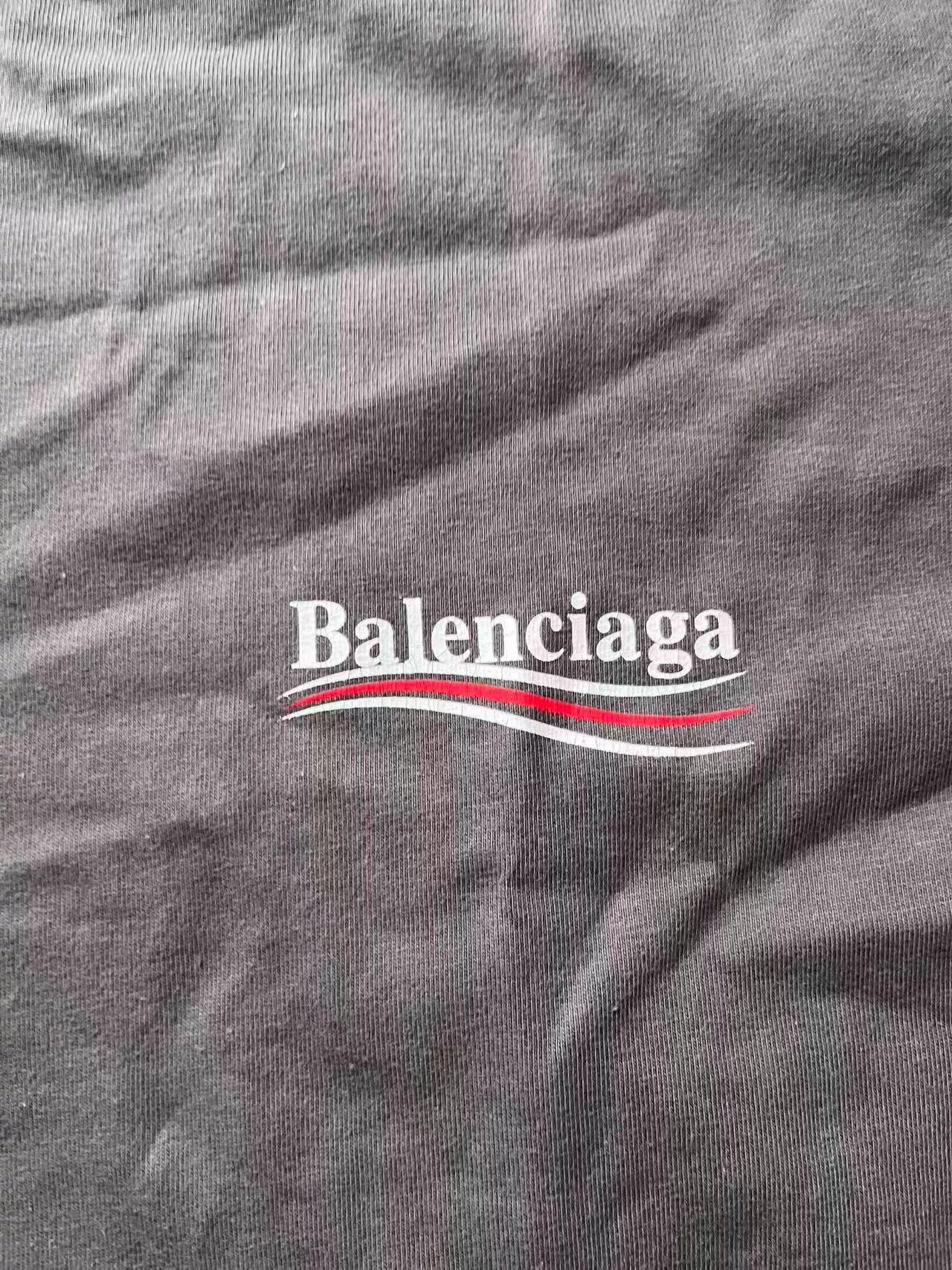 Balenciaga Logo Print Short Sleeve T-shirt — detail