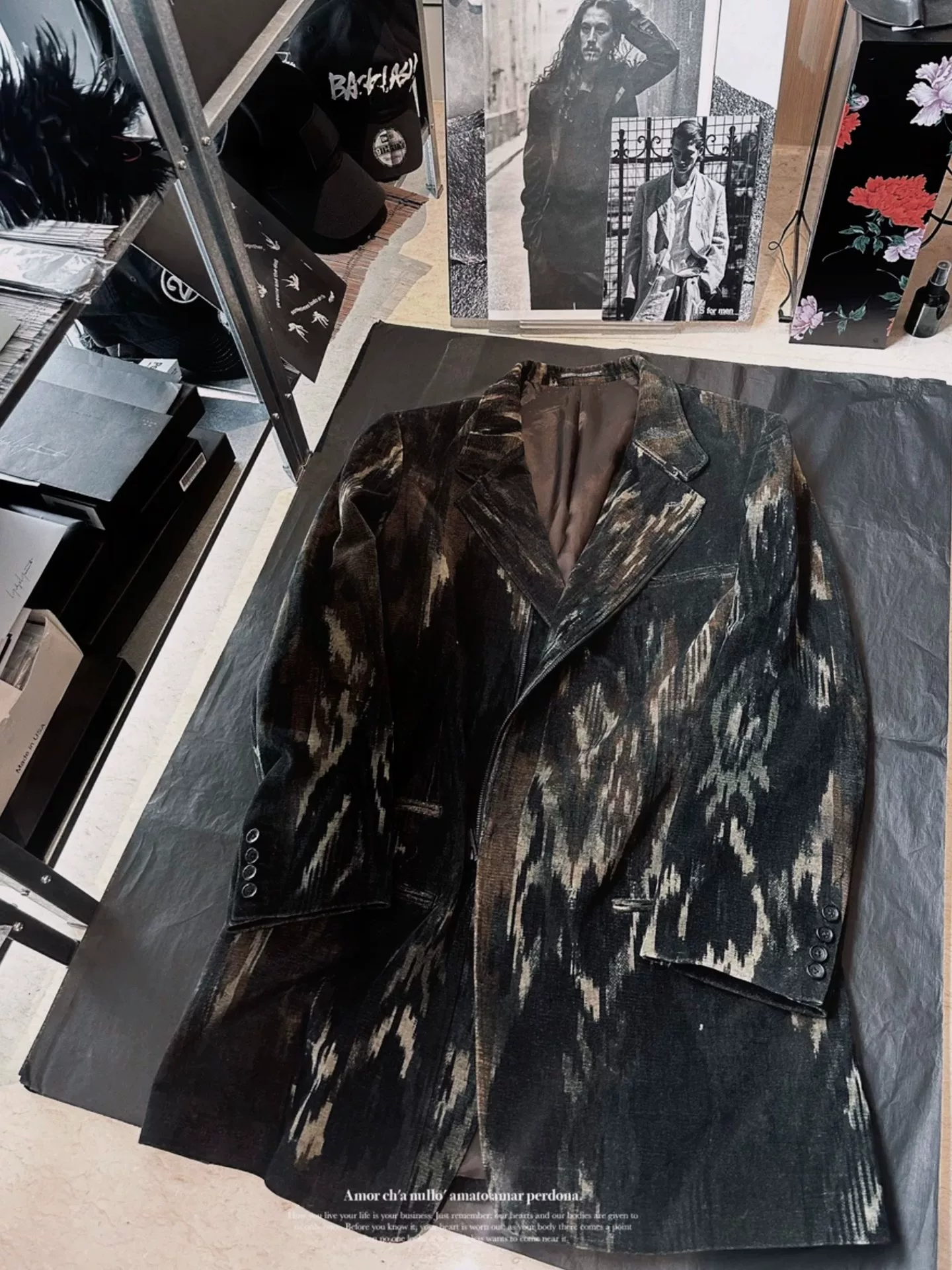 Yohji Yamamoto 23AW Kyoto Dye Coat — detail