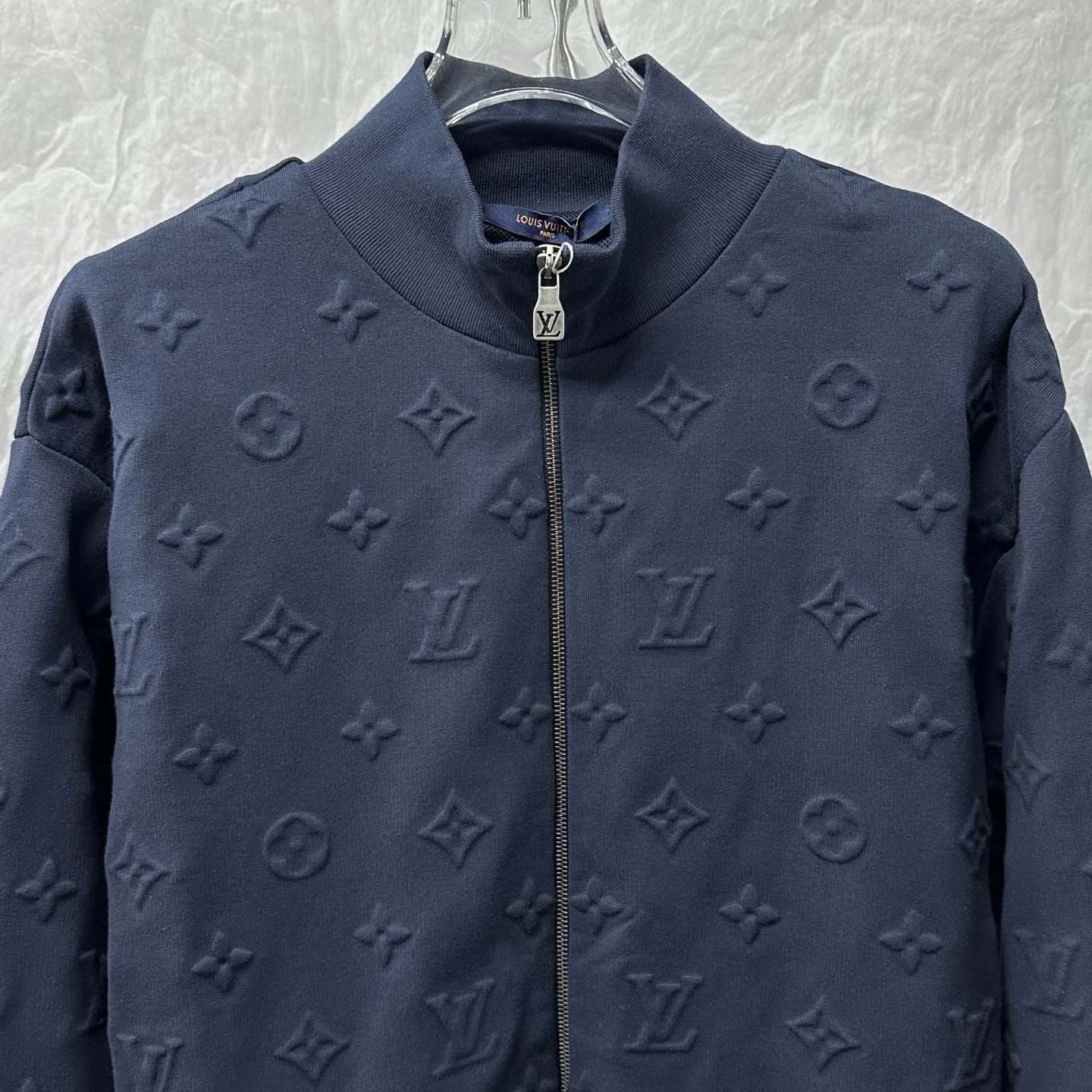 Louis Vuitton SS26 Monogram Embossed Zip Jacket XL — front