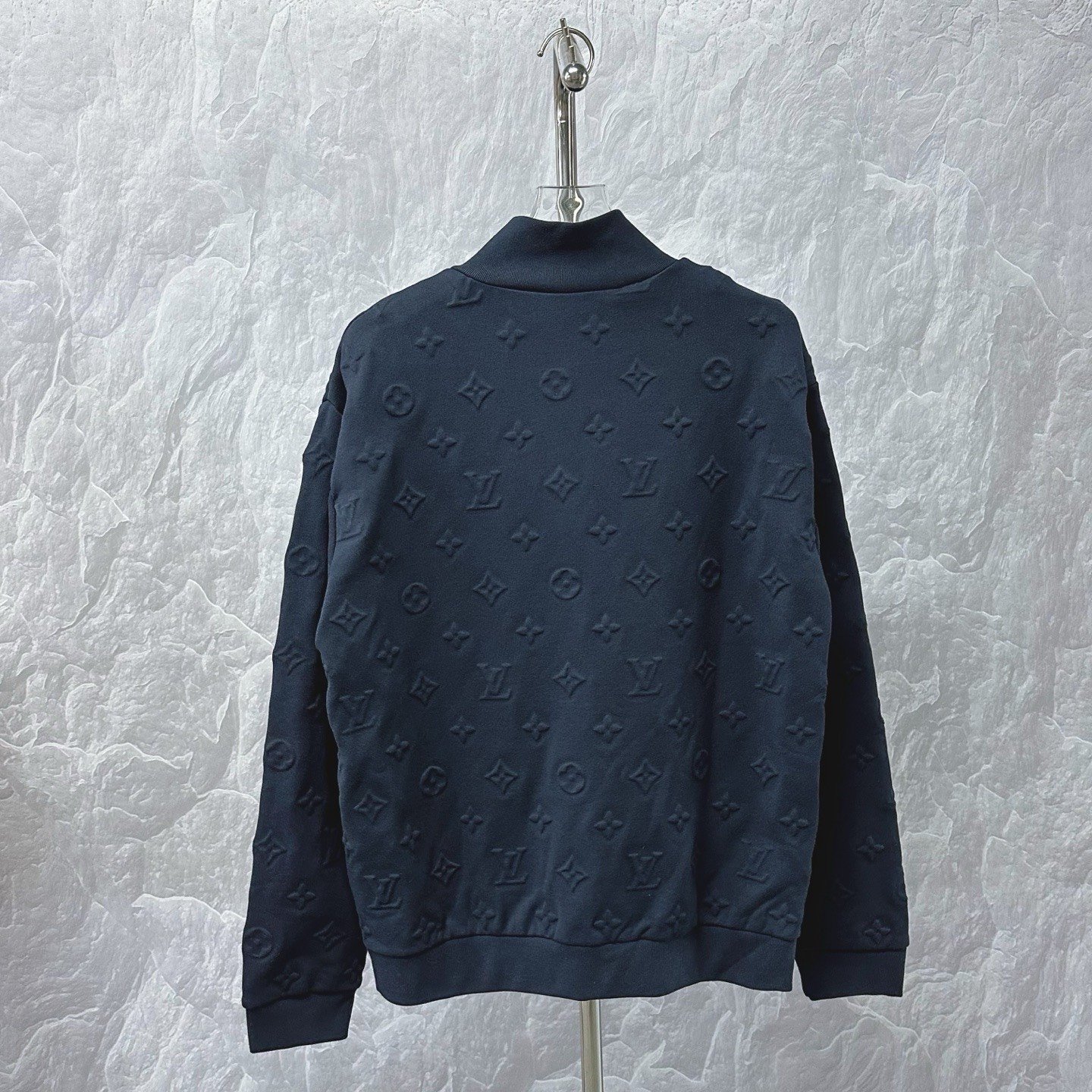 Louis Vuitton SS26 Monogram Embossed Zip Jacket XL — back