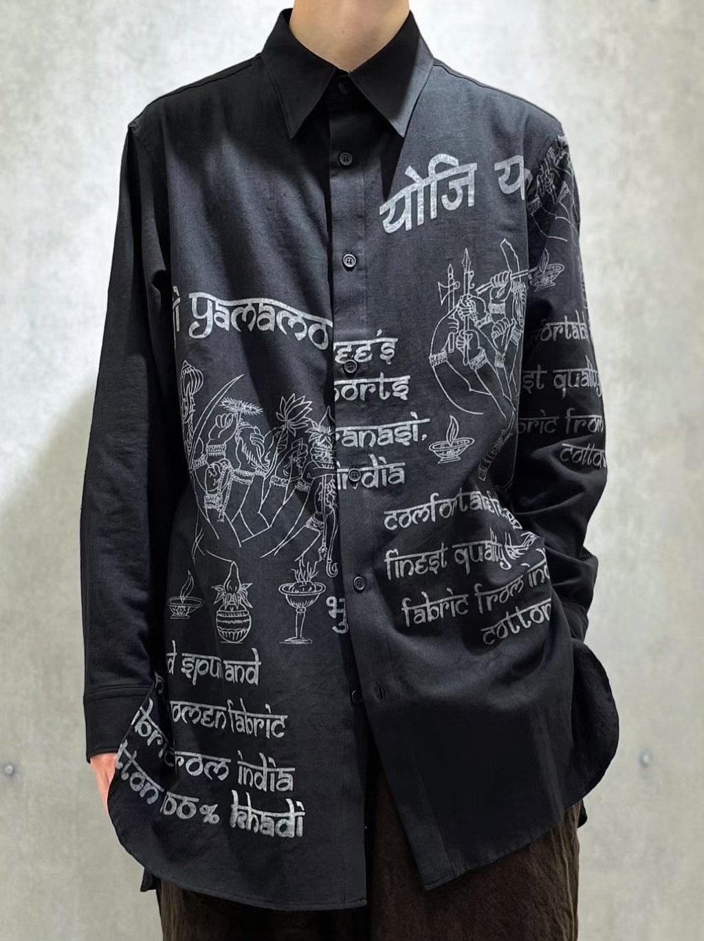 Yohji Yamamoto 22AW Sanskrit Shirt — label