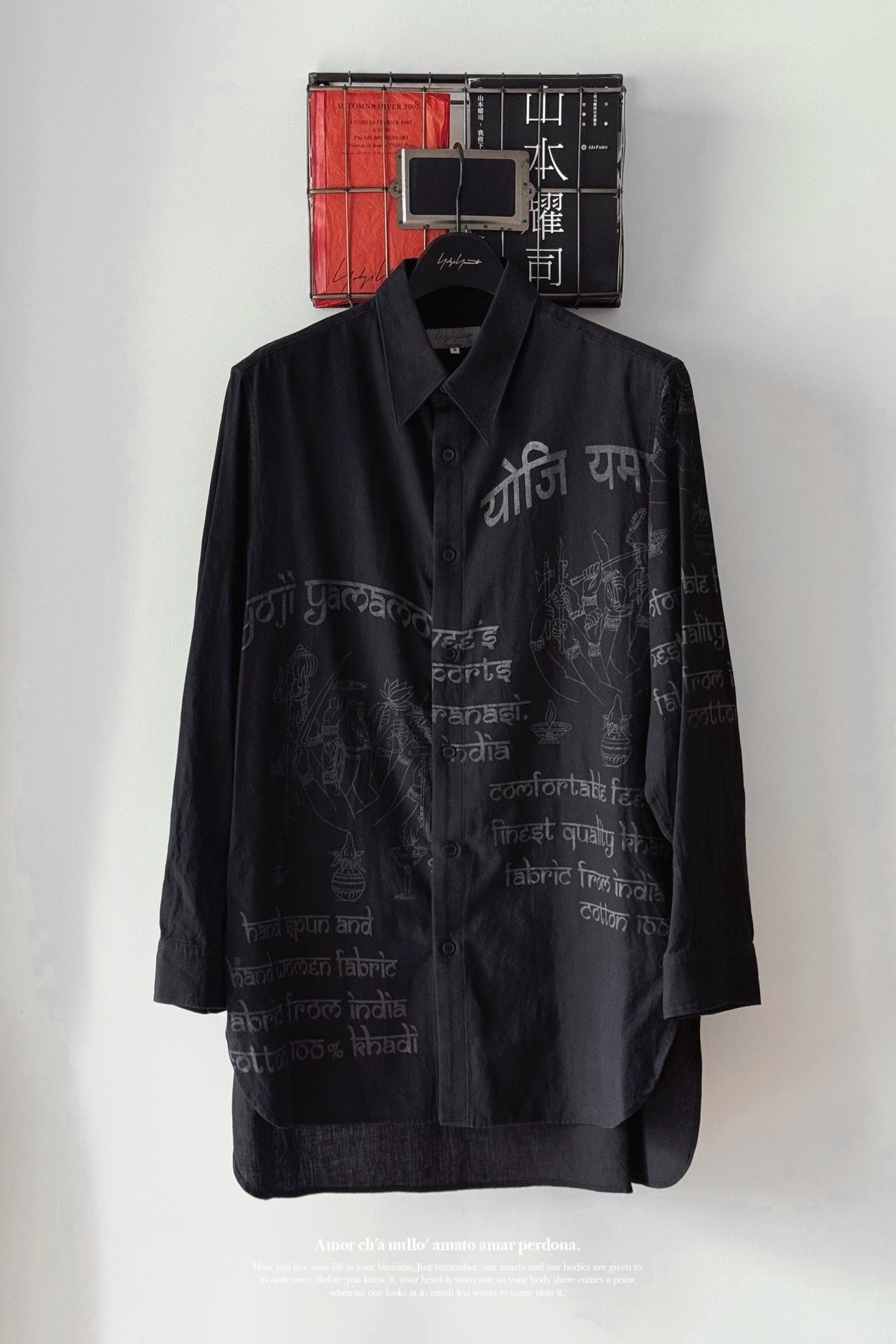 Yohji Yamamoto 22AW Sanskrit Shirt — detail