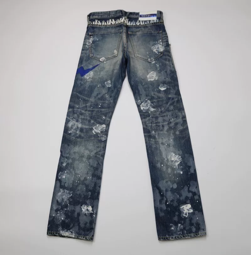 Vanquish Fragment Lightning Splatter Distressed Jeans — detail