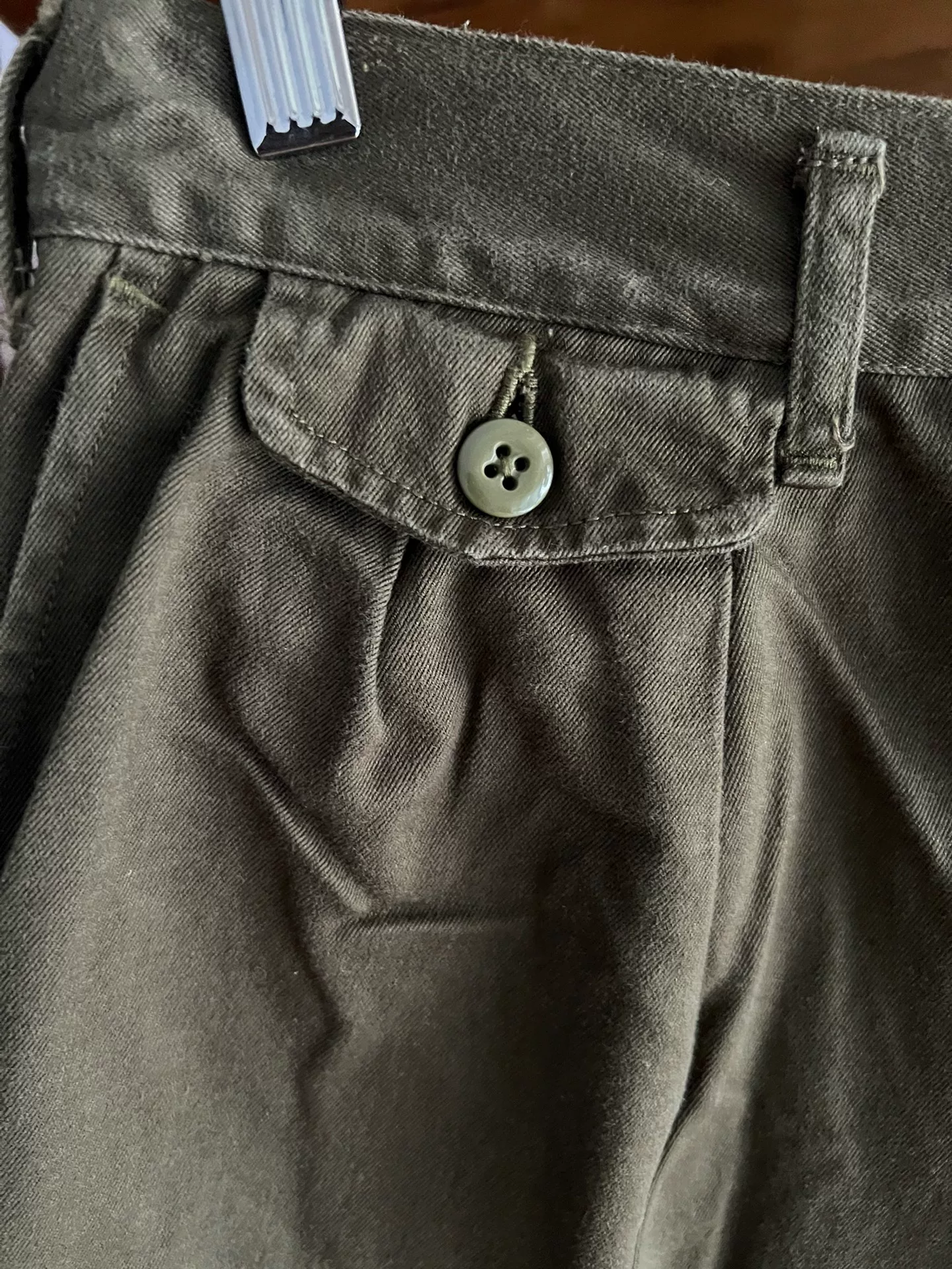 Barns Authentic Japanese Olive Casual Shorts — back