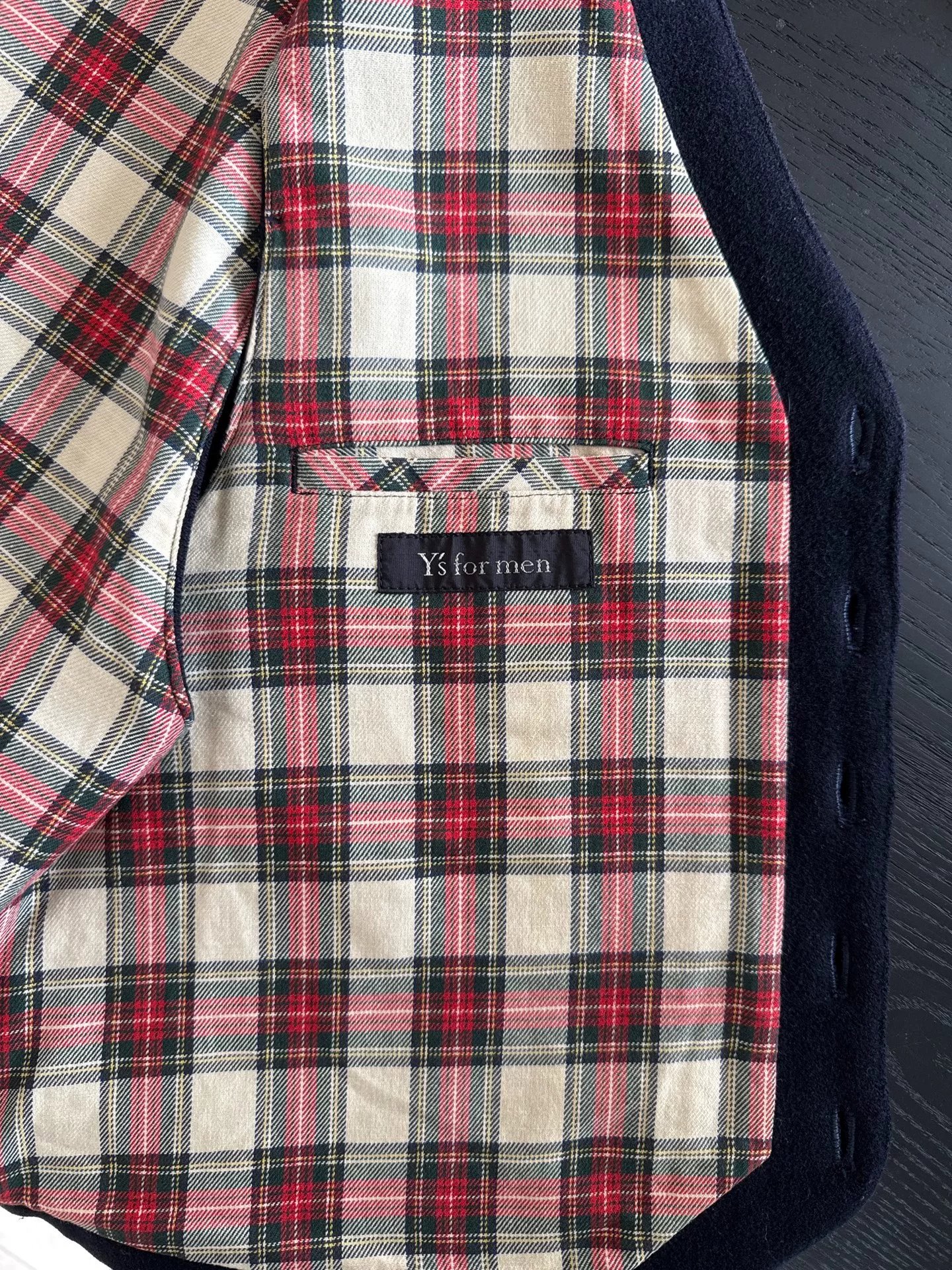 Yohji Yamamoto Y's 97AW Men's Check Vest — back