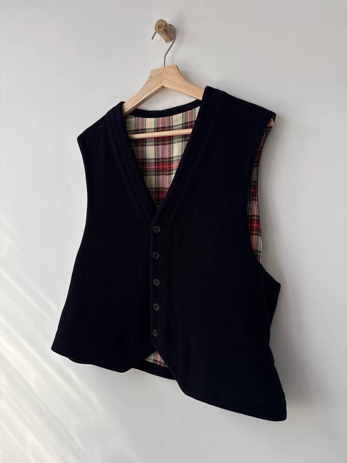 Yohji Yamamoto Y's 97AW Men's Check Vest — detail