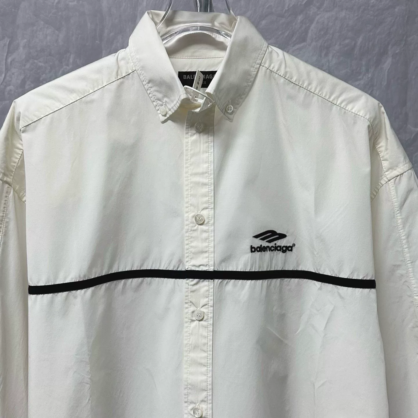 Balenciaga 3B Embroidered Shirt Jacket — detail