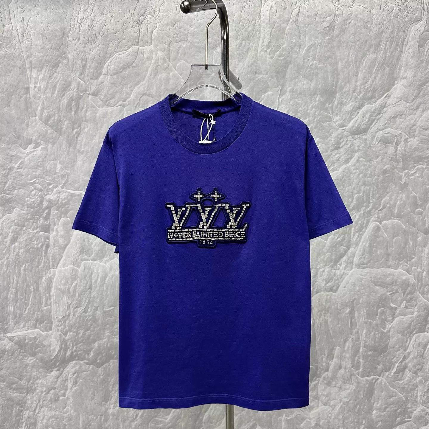 Louis Vuitton Rhinestone Logo Short-Sleeve