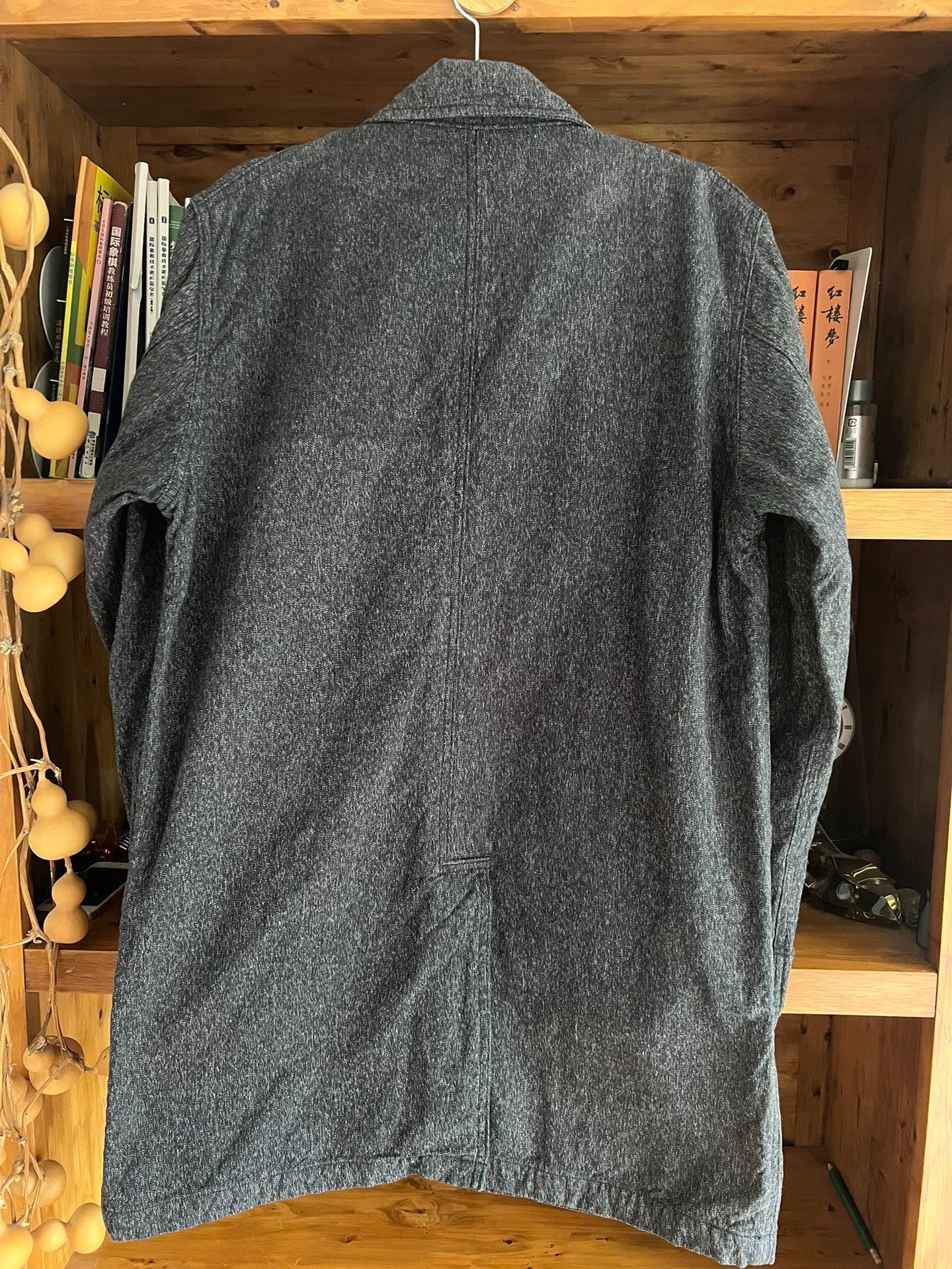 Colimbo Pepper Salt Trench Coat — back