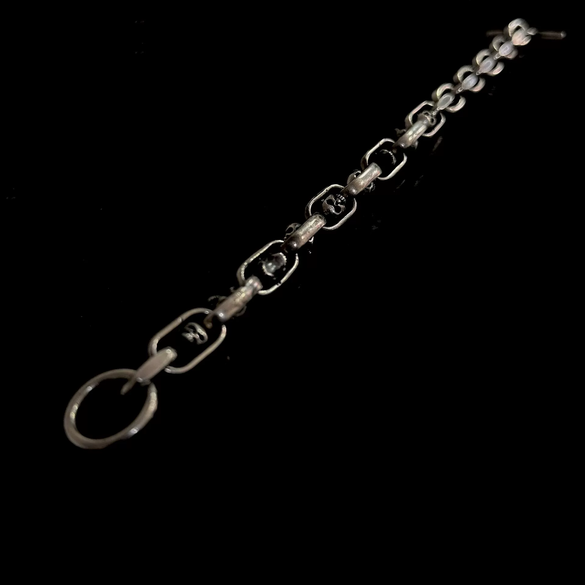 Tobias Wistisen 925 Silver Rotating Skull Bracelet — back