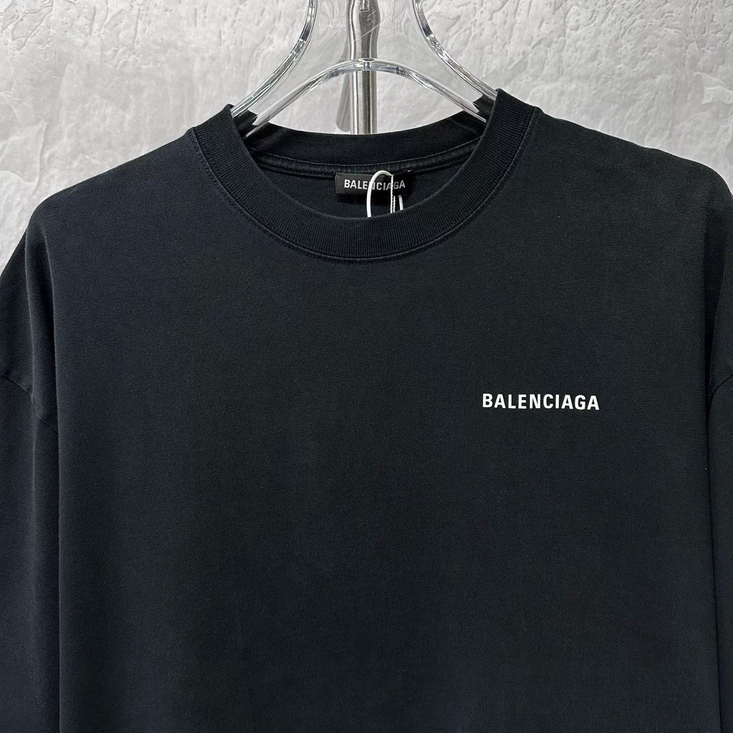 Balenciaga Letter Print Distressed Short Sleeve — front