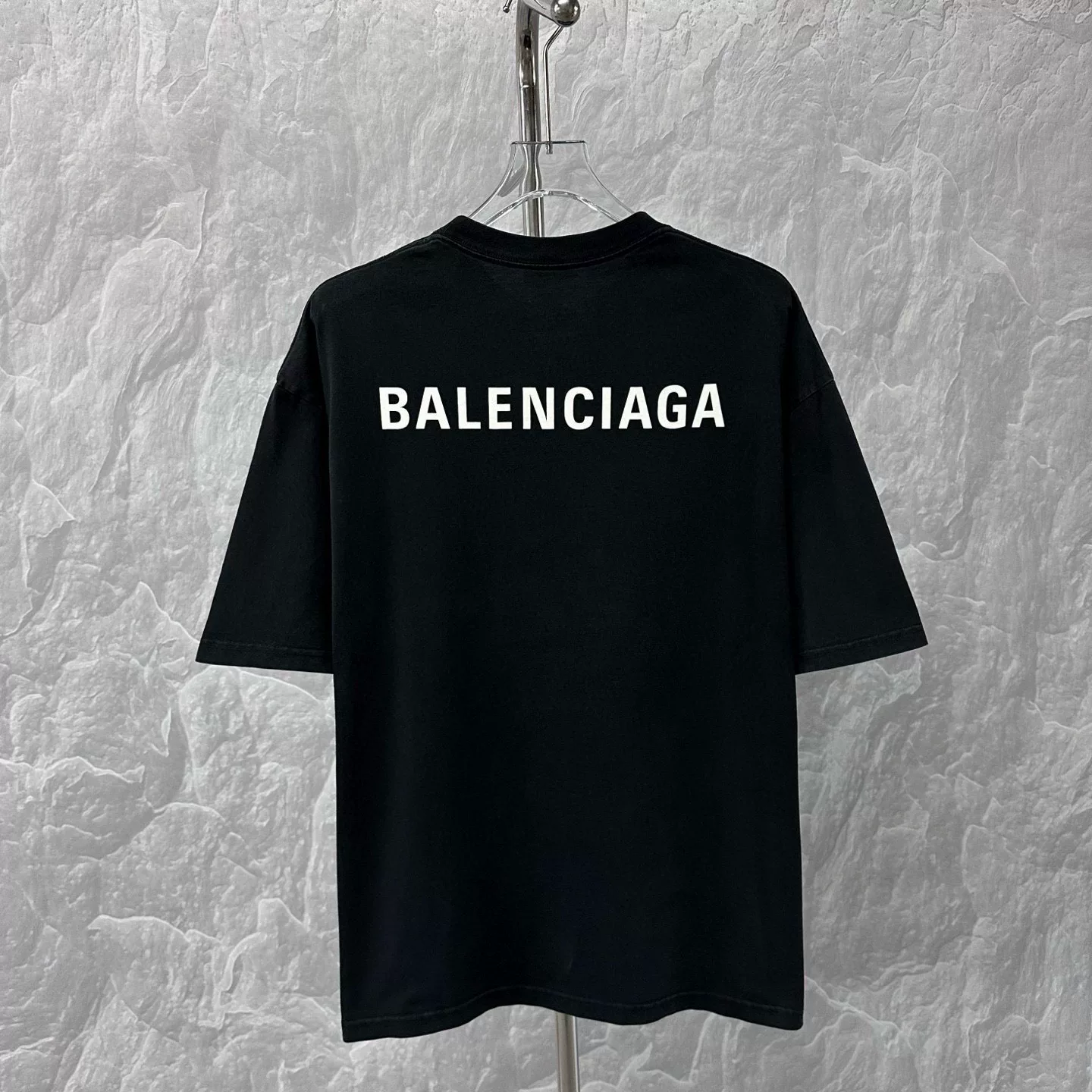 Balenciaga Letter Print Distressed Short Sleeve — back