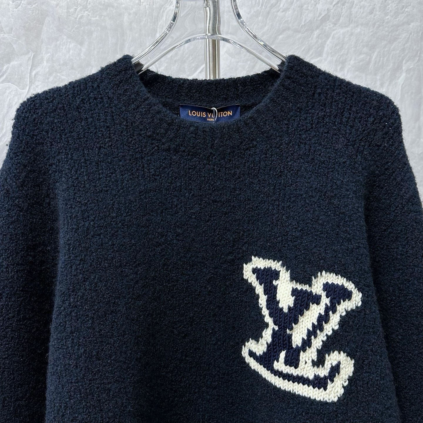 Louis Vuitton Intarsia Logo Teddy Sweater XL — front