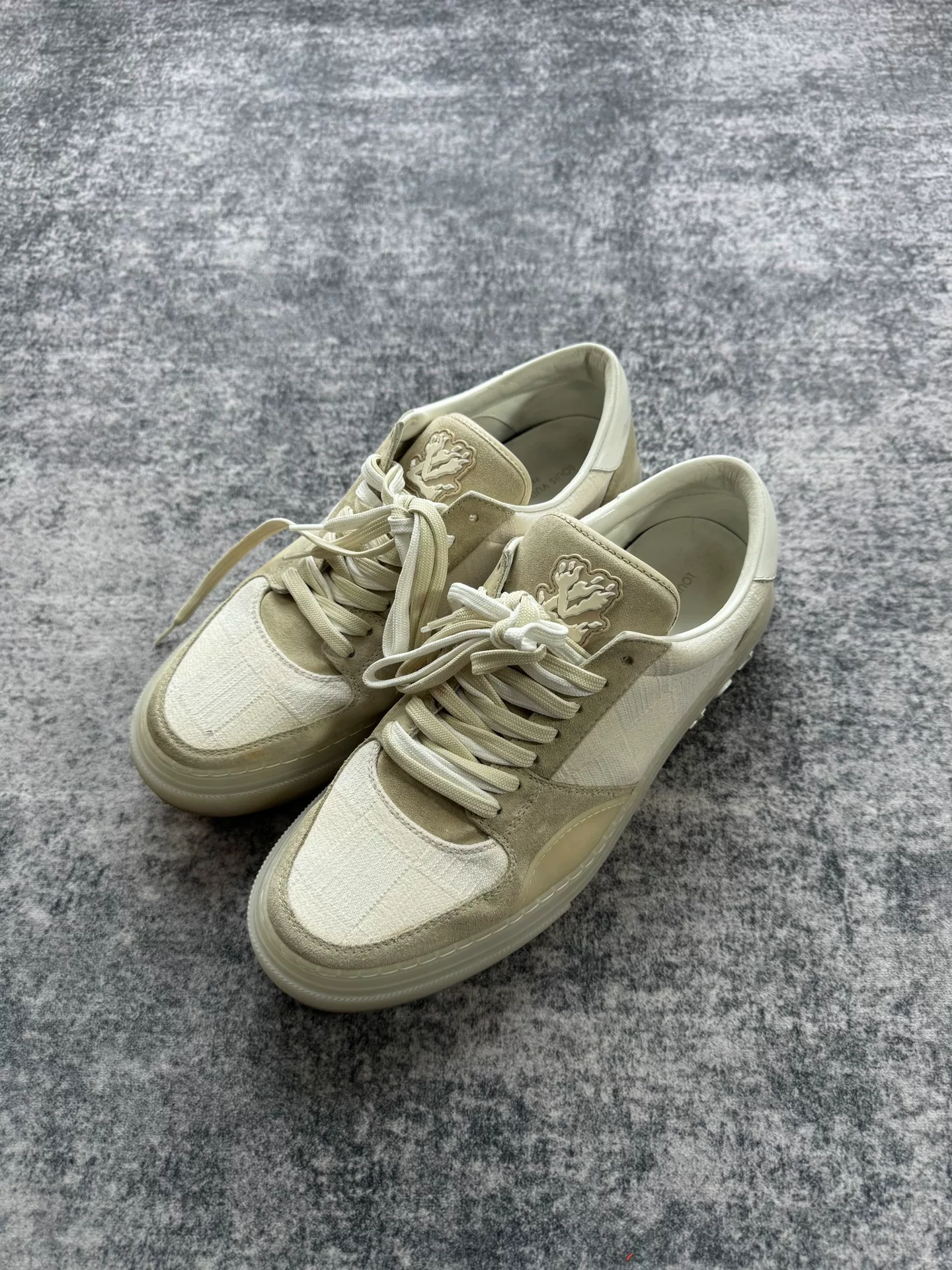Louis Vuitton Ollie Checkered Denim Sneakers — detail