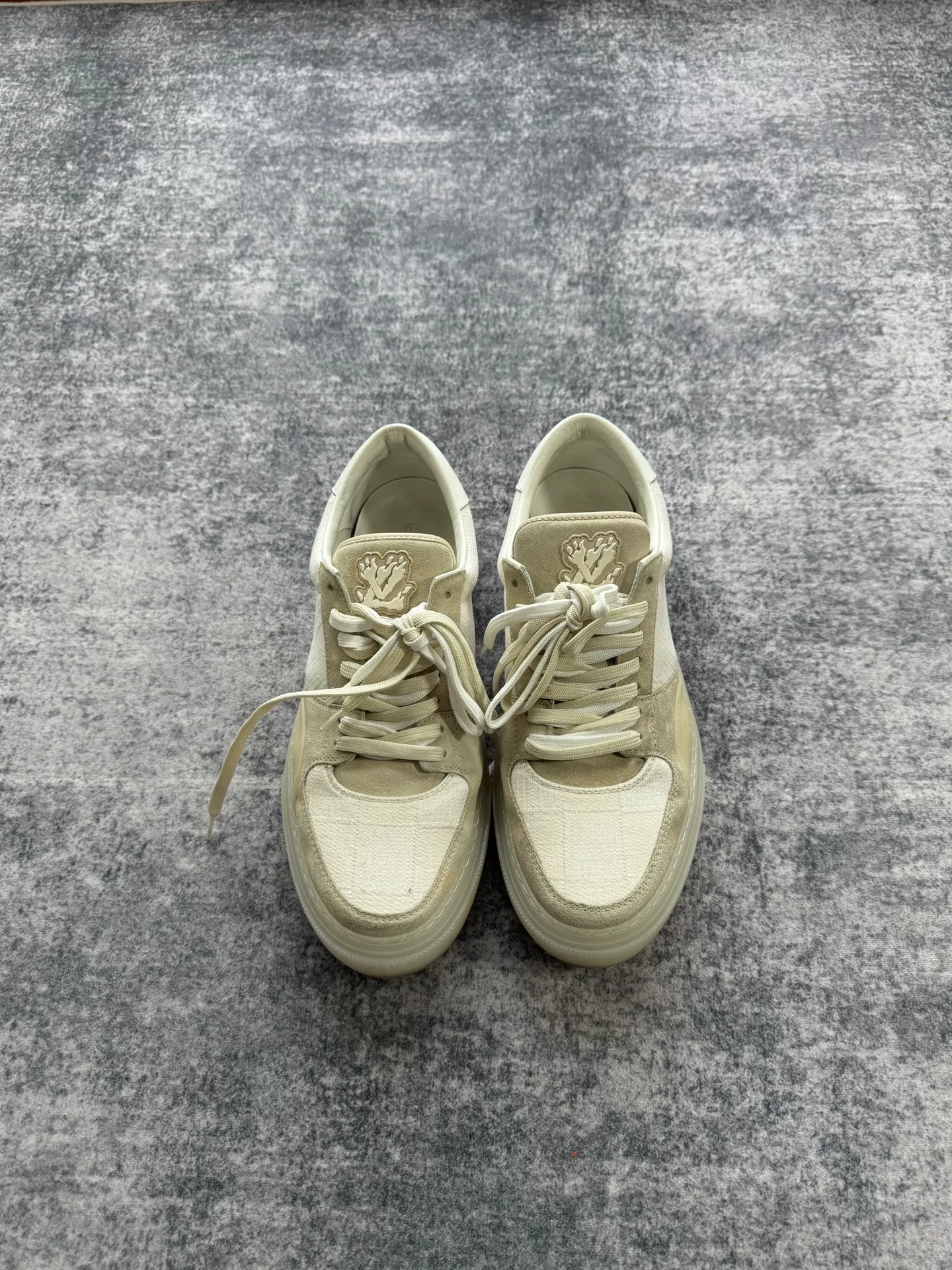 Louis Vuitton Ollie Checkered Denim Sneakers — front