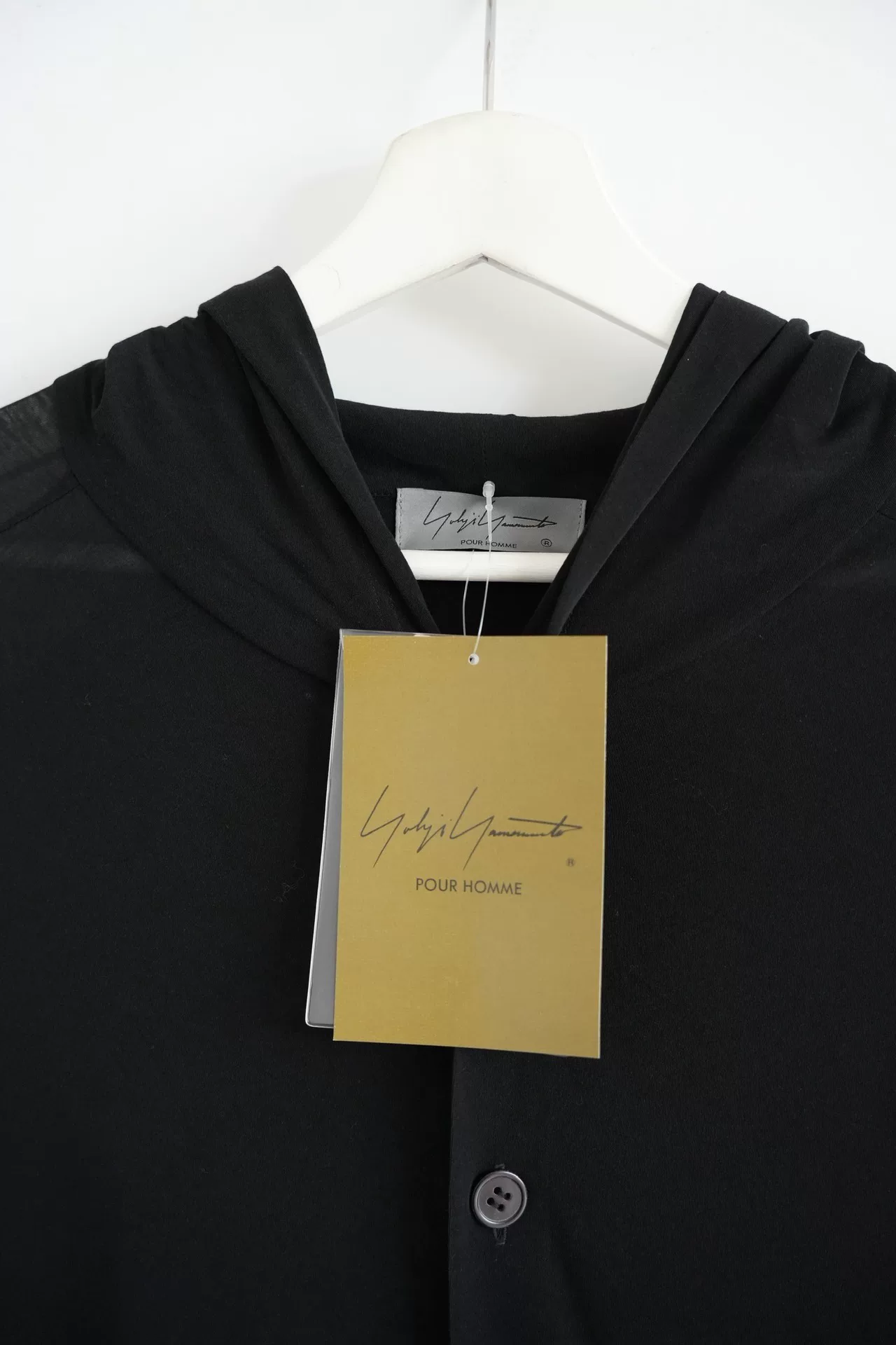 Yohji Yamamoto 24SS Asymmetric Hooded Cardigan — detail