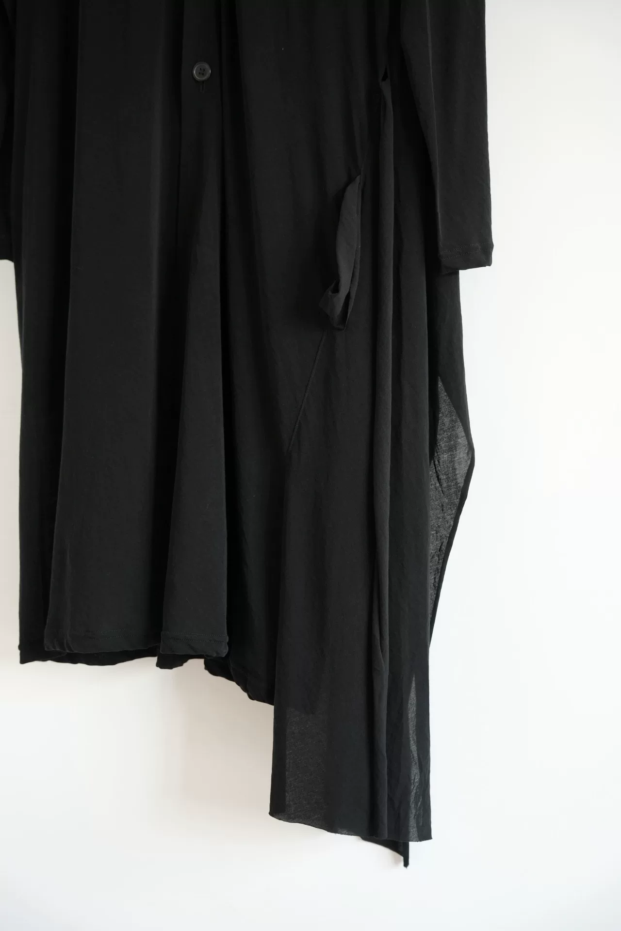 Yohji Yamamoto 24SS Asymmetric Hooded Cardigan — back