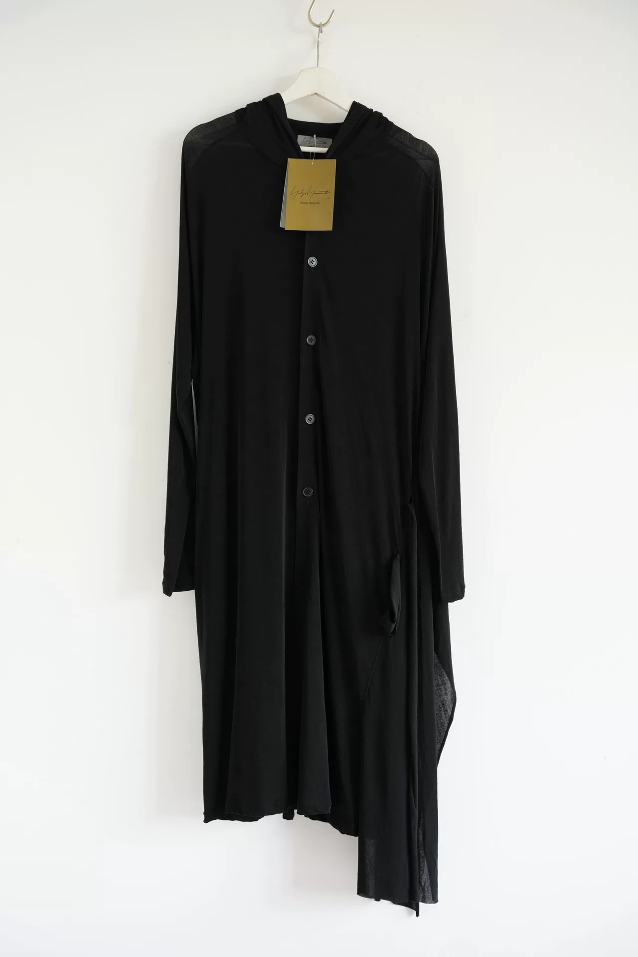 Yohji Yamamoto 24SS Asymmetric Hooded Cardigan