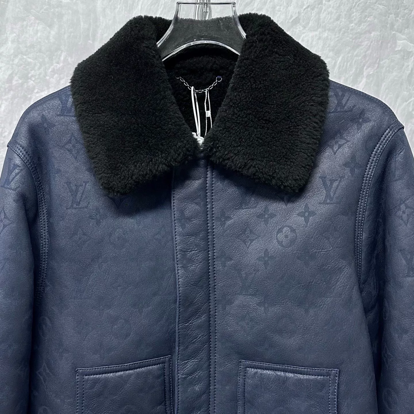 Louis Vuitton SS24 Shearling Embossed Coat — front