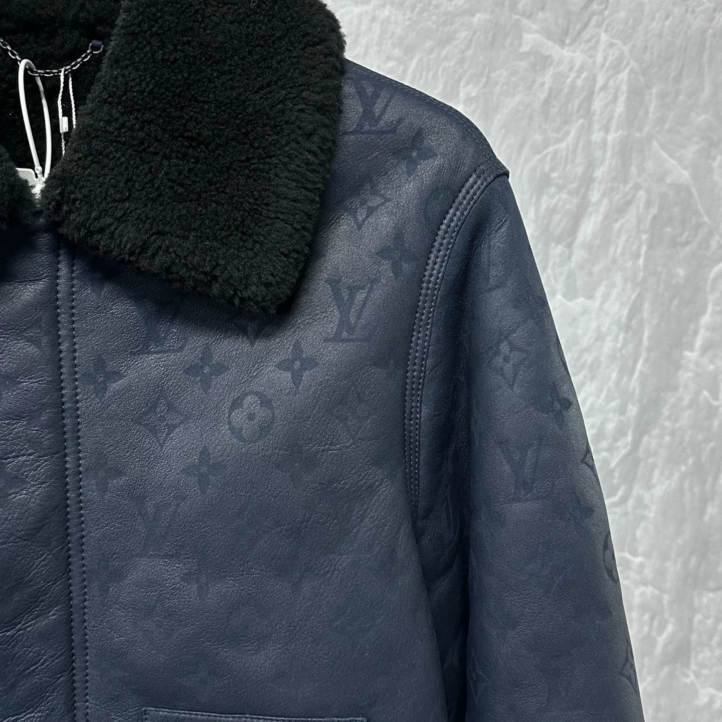 Louis Vuitton SS24 Shearling Embossed Coat — detail