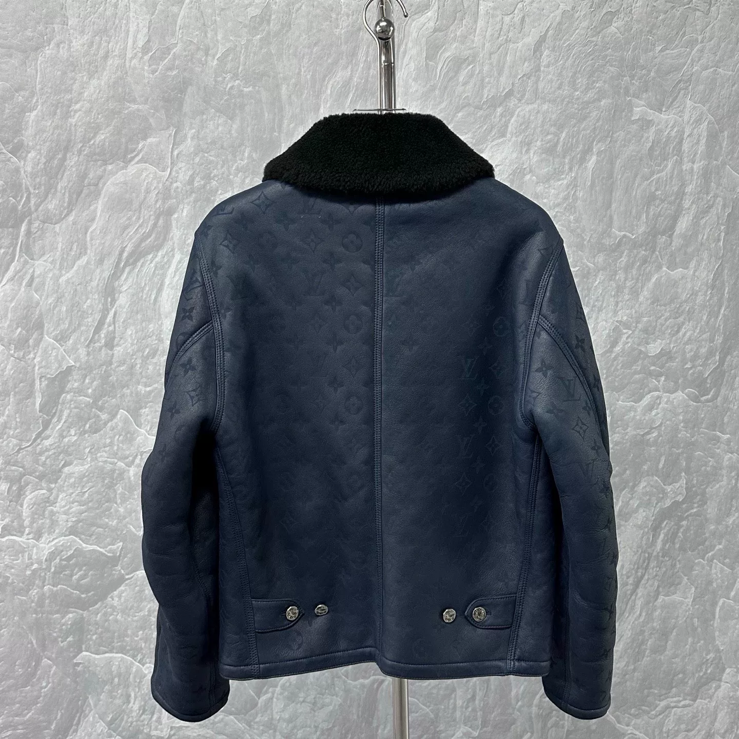 Louis Vuitton SS24 Shearling Embossed Coat — back