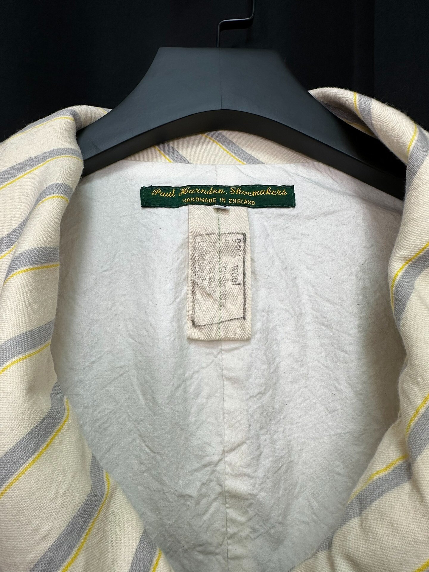Paul Harnden Striped Cashmere Wool Coat — label