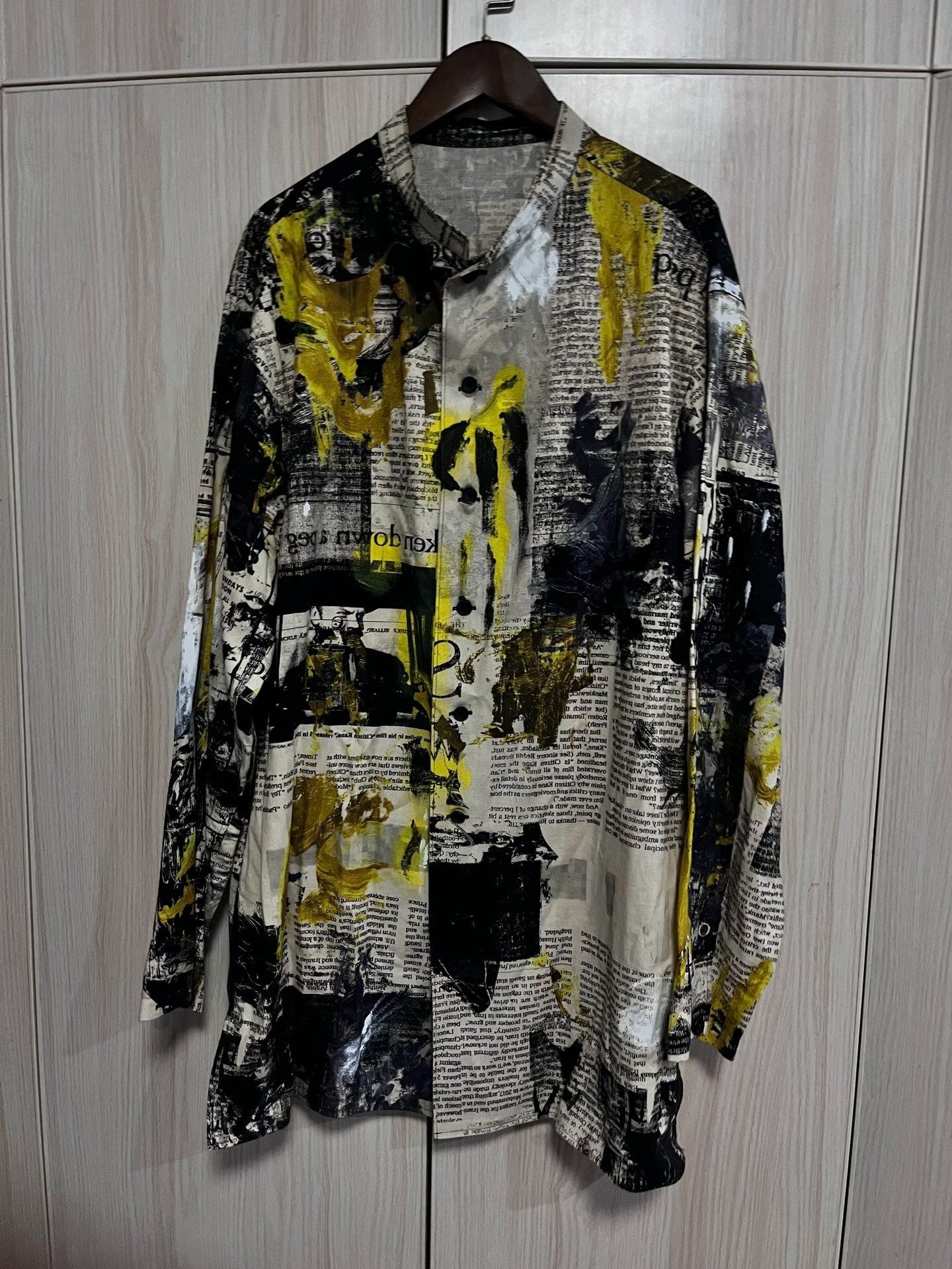 Yohji Yamamoto 22SS Newspaper Splatter Shirt