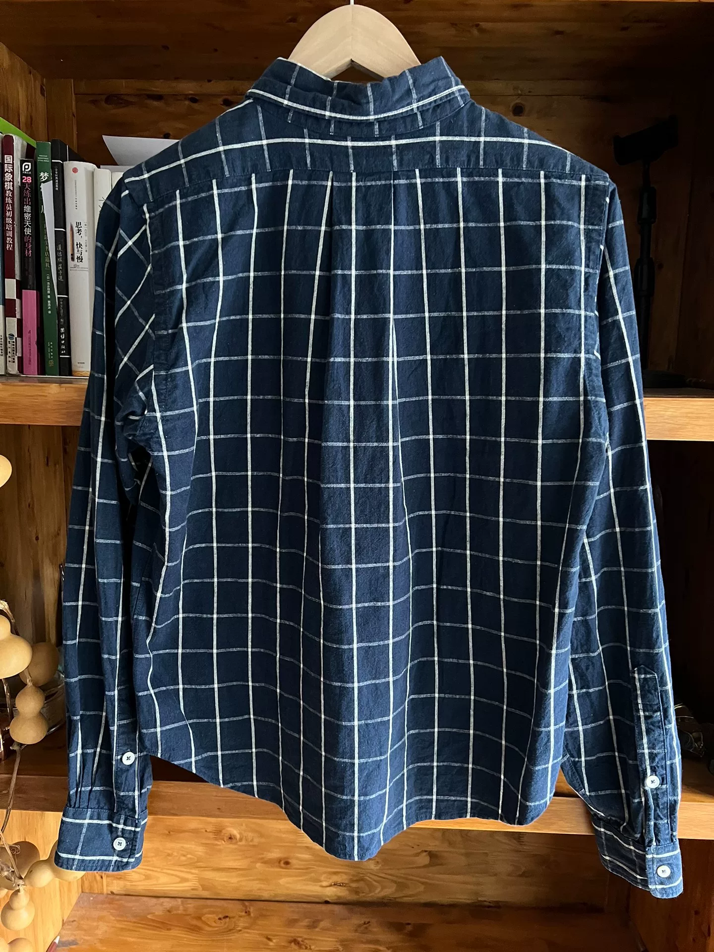 Freewheelers Vintage Indigo Check Linen Shirt — label