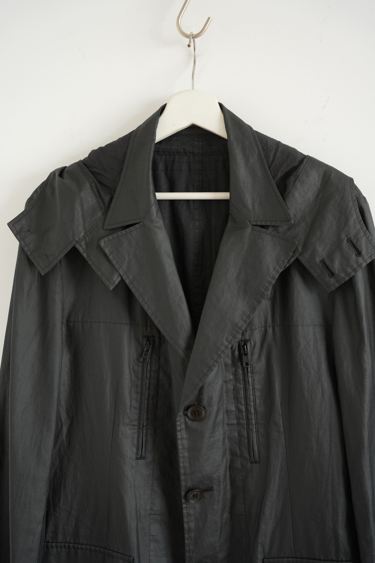 Yohji Yamamoto 2008 SS Detachable Hood Coat — detail