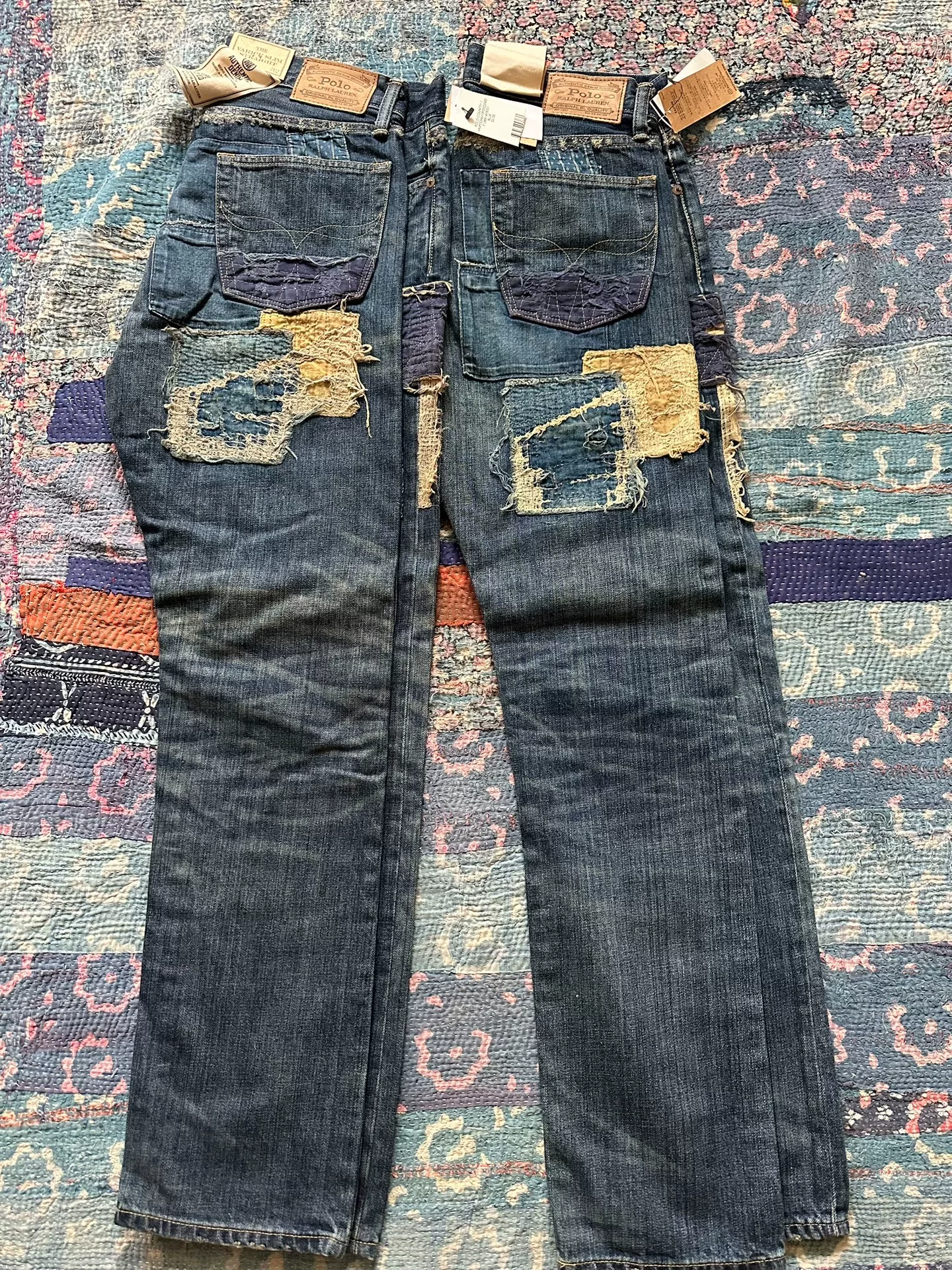 Polo Ralph Lauren Distressed Patchwork Jeans — back